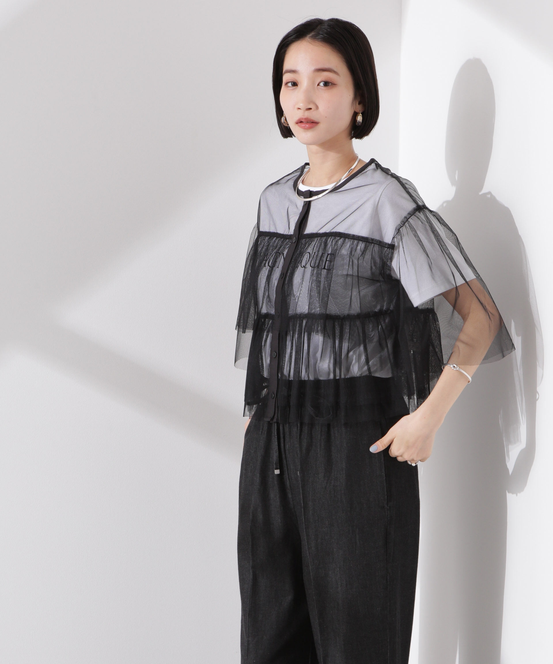 nano･universe「チュールティアードブラウス」|シャツ・ブラウス|