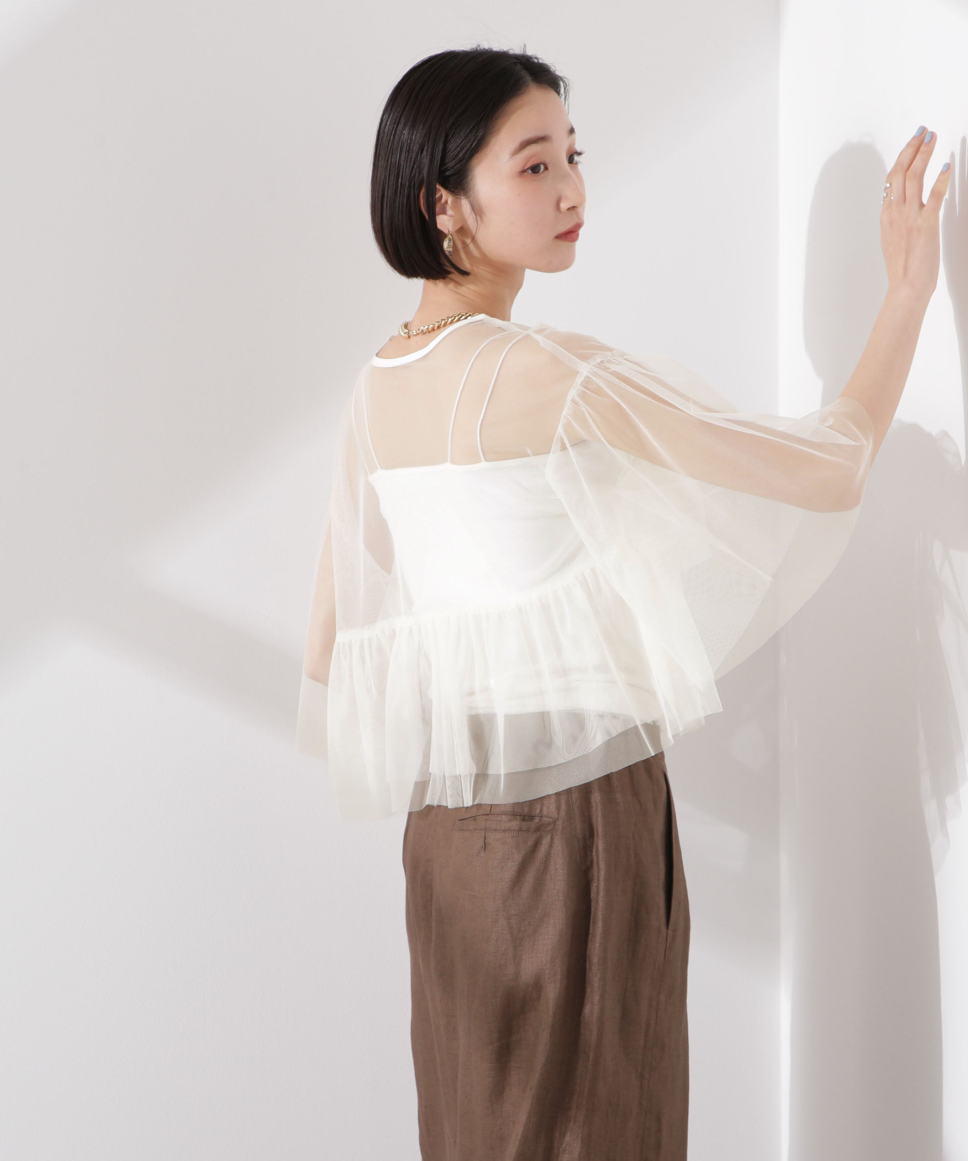 nano･universe「チュールティアードブラウス」|シャツ・ブラウス|