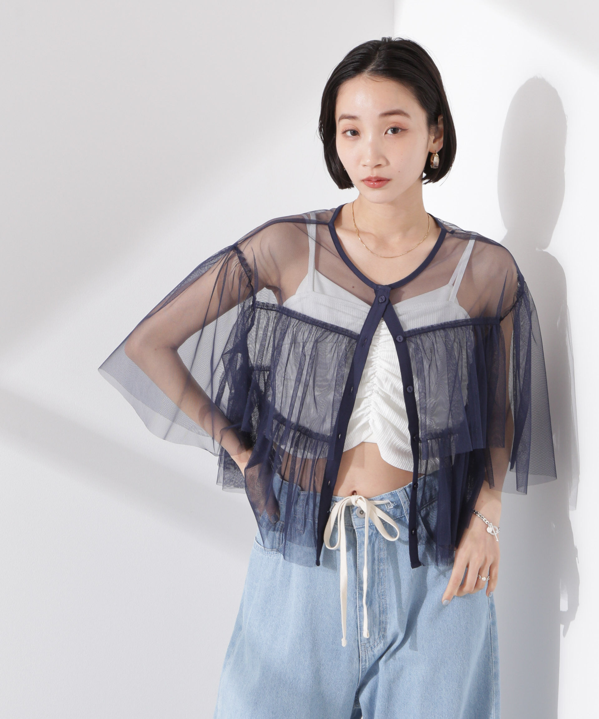 nano･universe「チュールティアードブラウス」|シャツ・ブラウス|