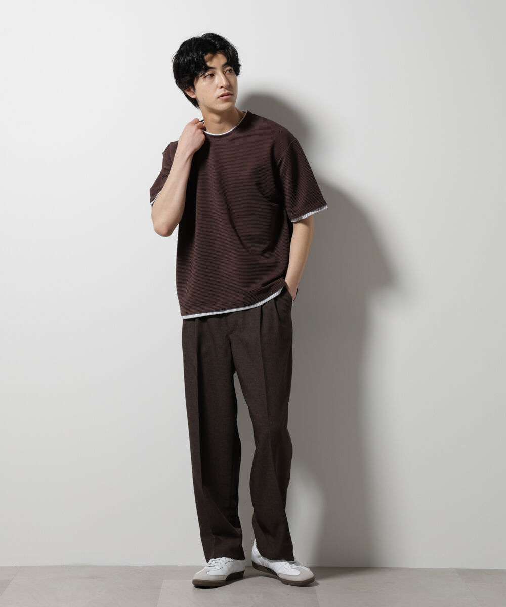 nano･universe「ガーターフェイクレイヤードTシャツ 半袖」|Tシャツ・カットソー|