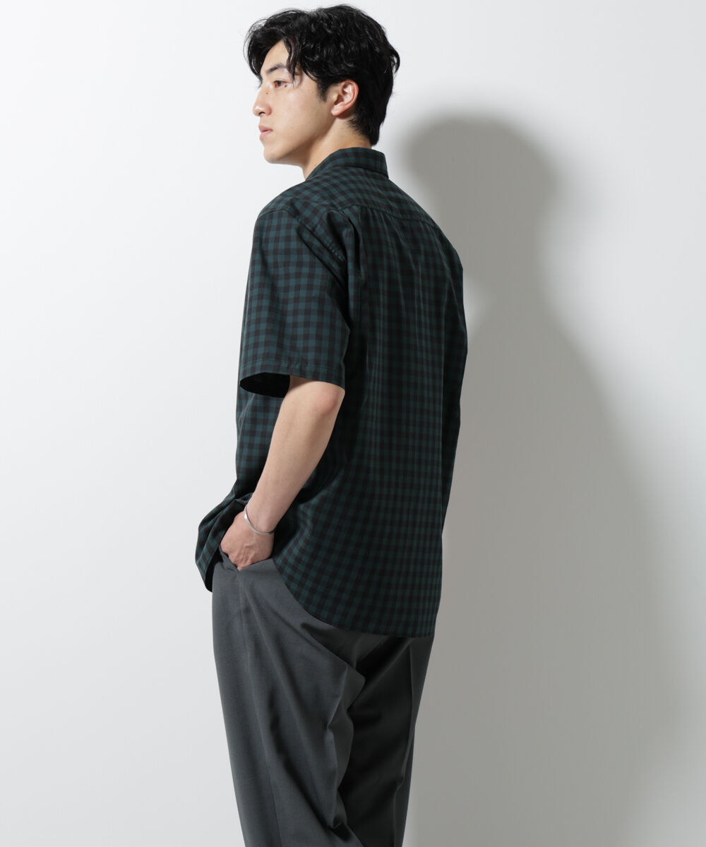 nano･universe「オリジナルギンガムシャツ 半袖」|シャツ・ブラウス|