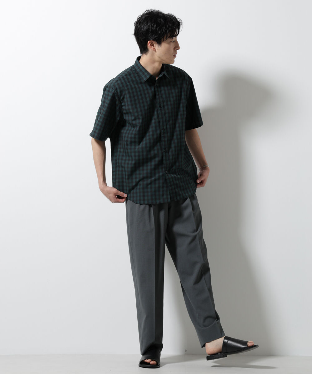 nano･universe「オリジナルギンガムシャツ 半袖」|シャツ・ブラウス|