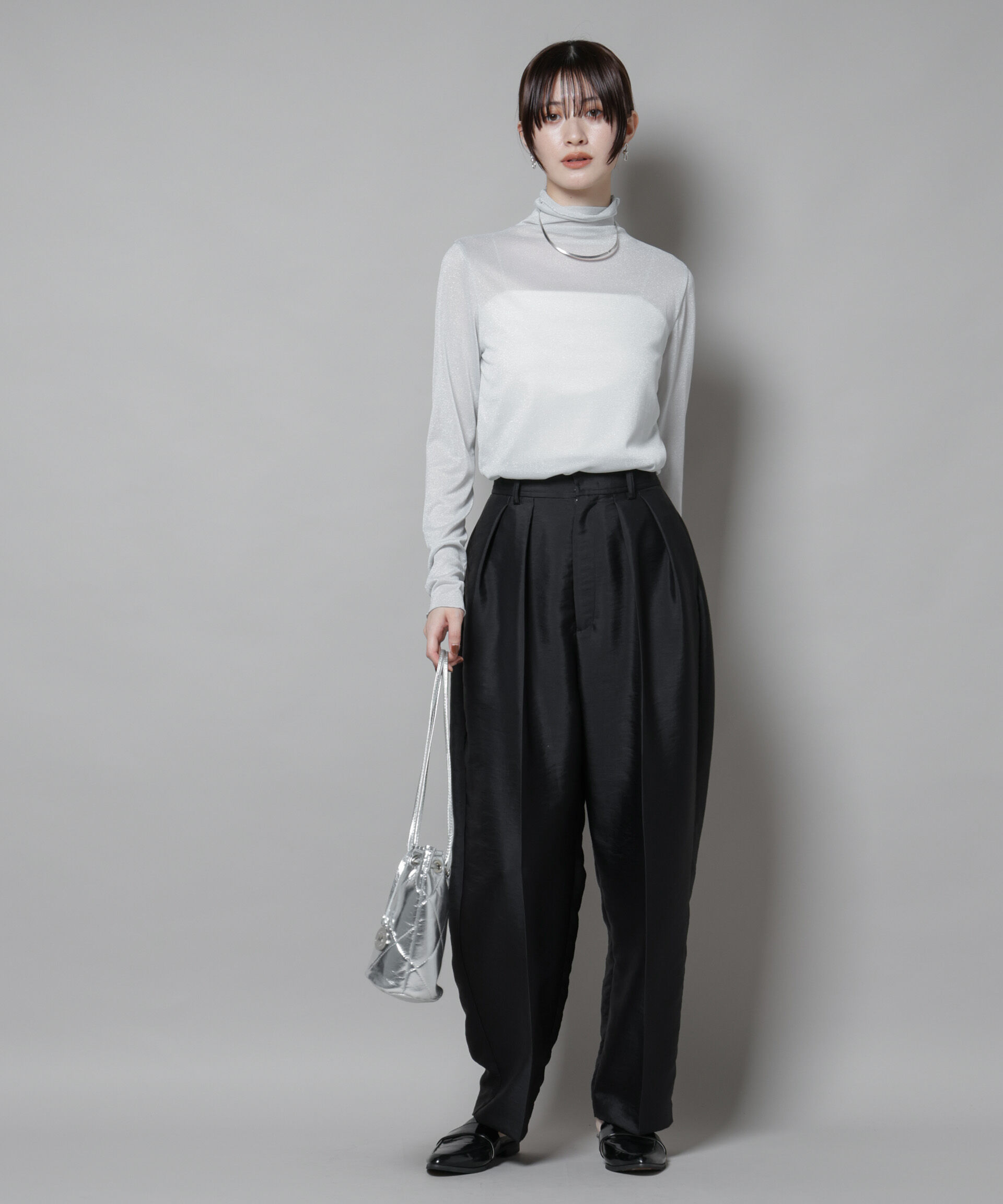 nano･universe「ラメシアータートルカットトップス」|Tシャツ・カットソー|