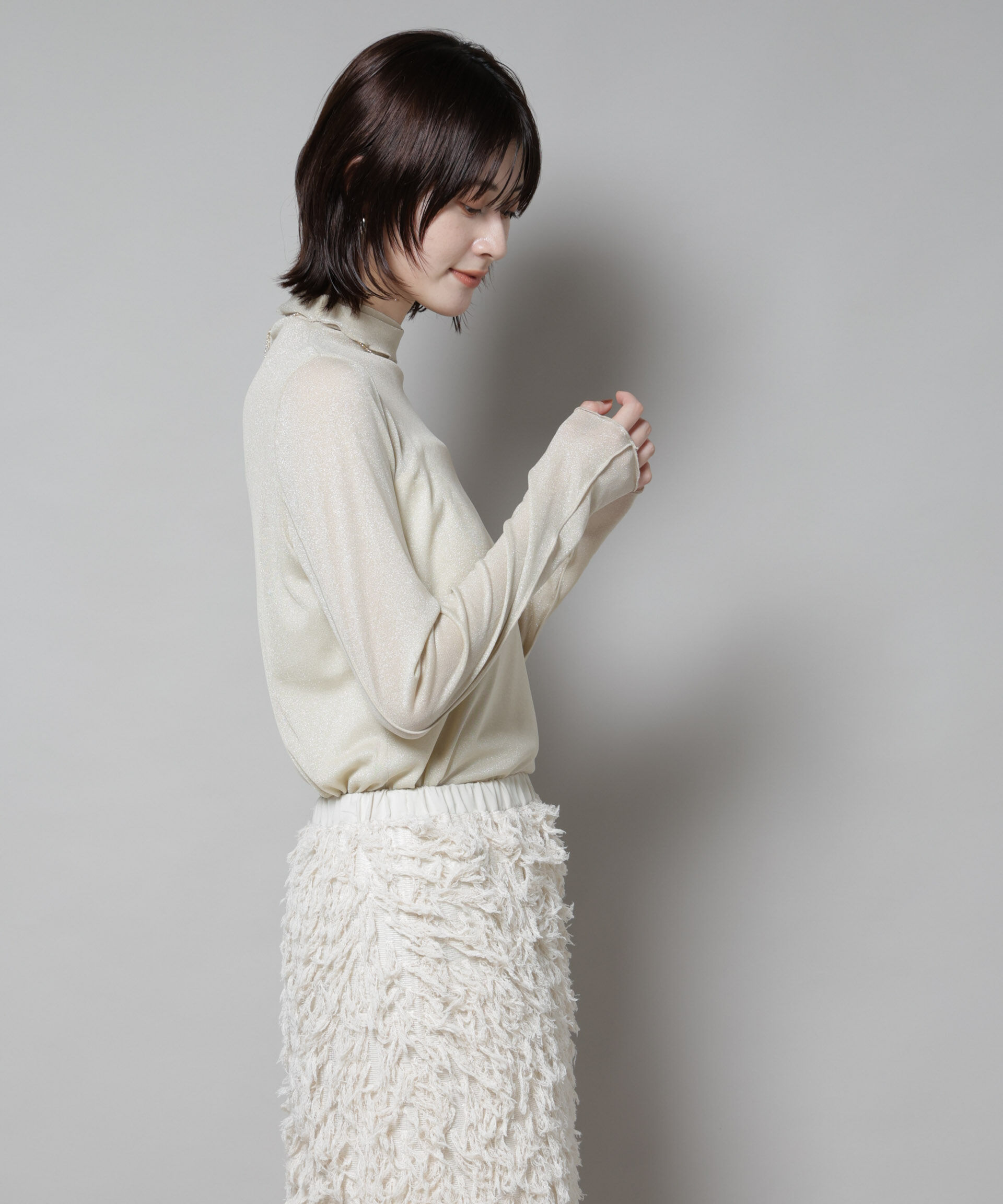 nano･universe「ラメシアータートルカットトップス」|Tシャツ・カットソー|