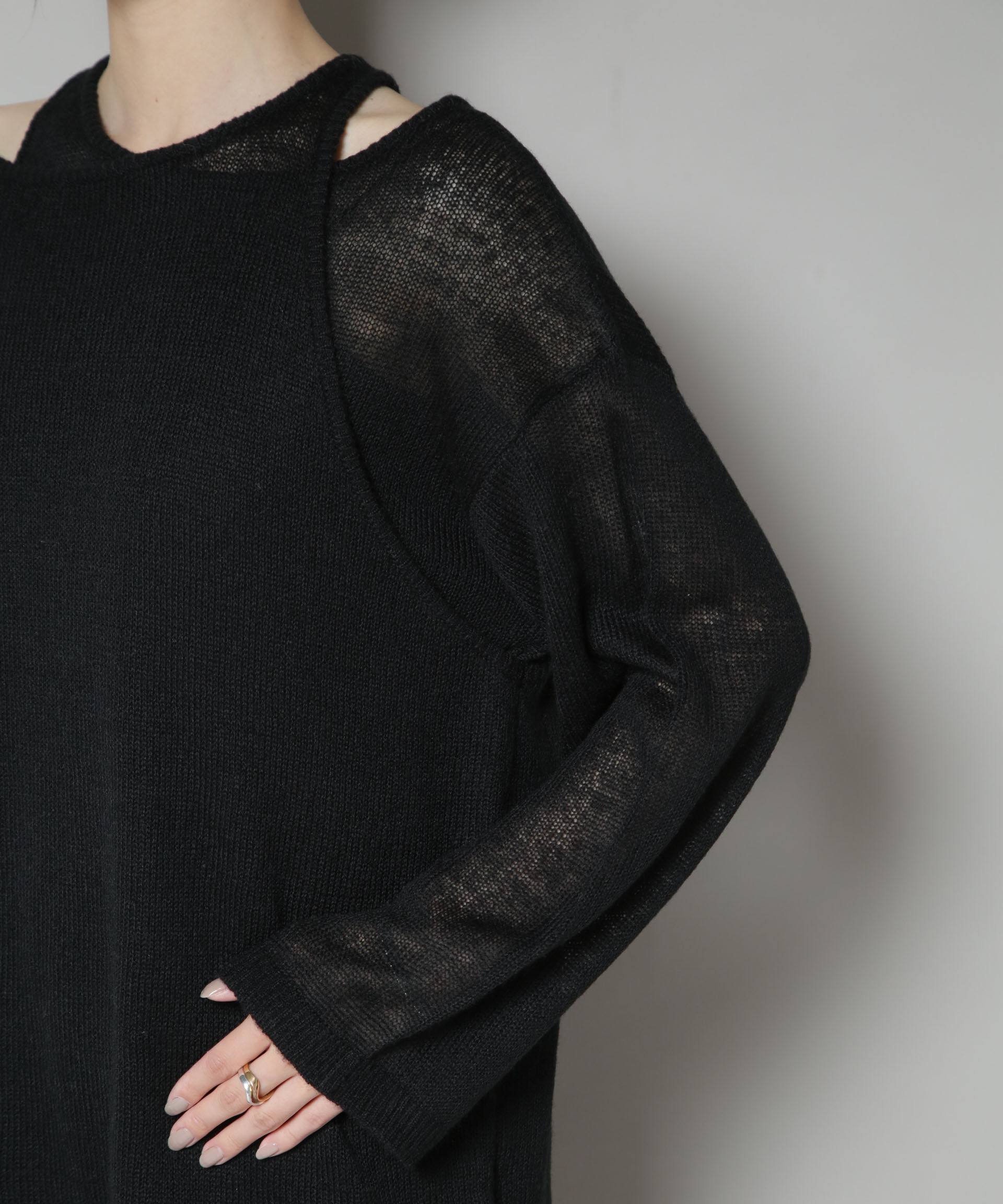 nano･universe「アメスリレイヤードデザインニット」|ニット・セーター|