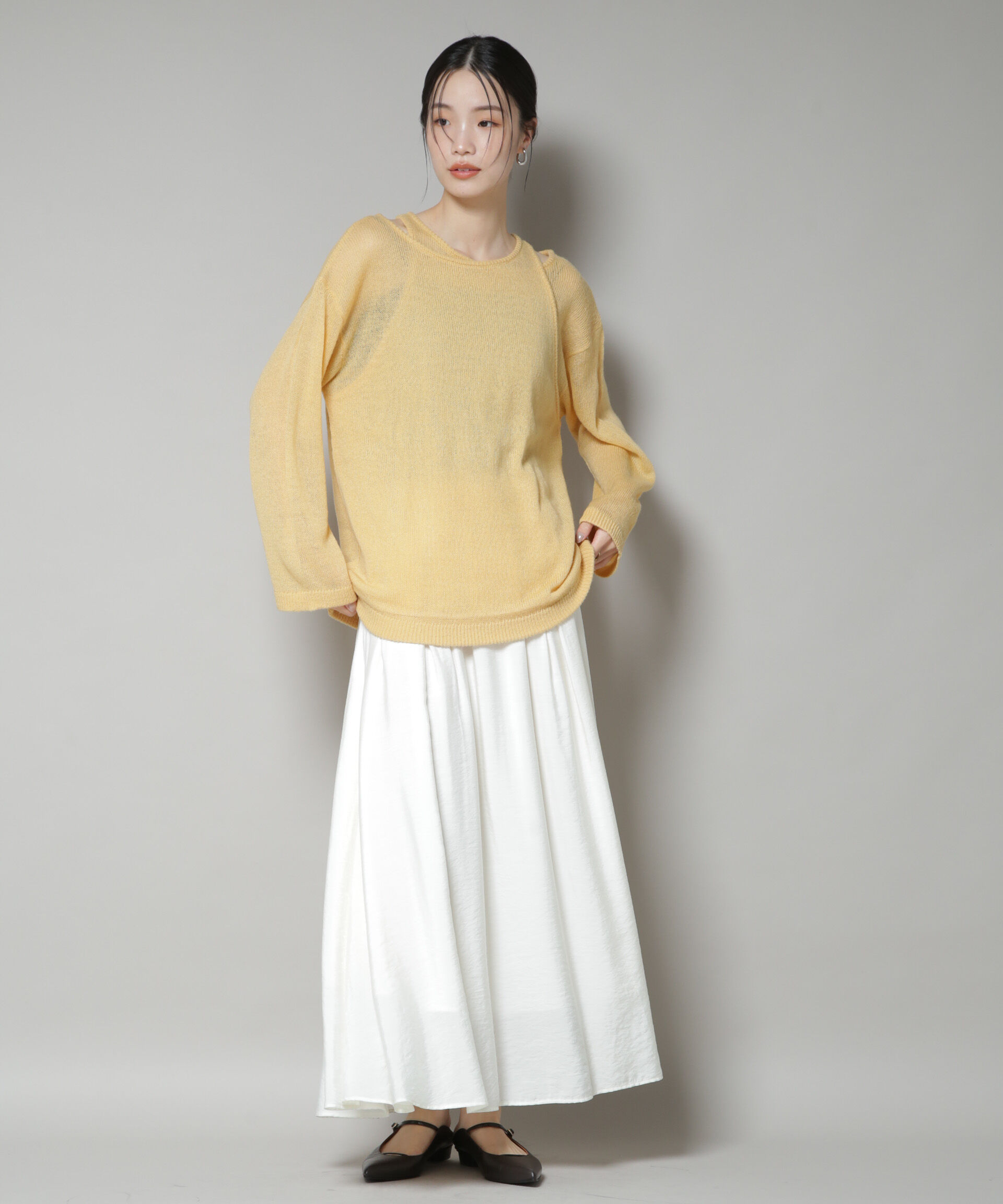 nano･universe「アメスリレイヤードデザインニット」|ニット・セーター|