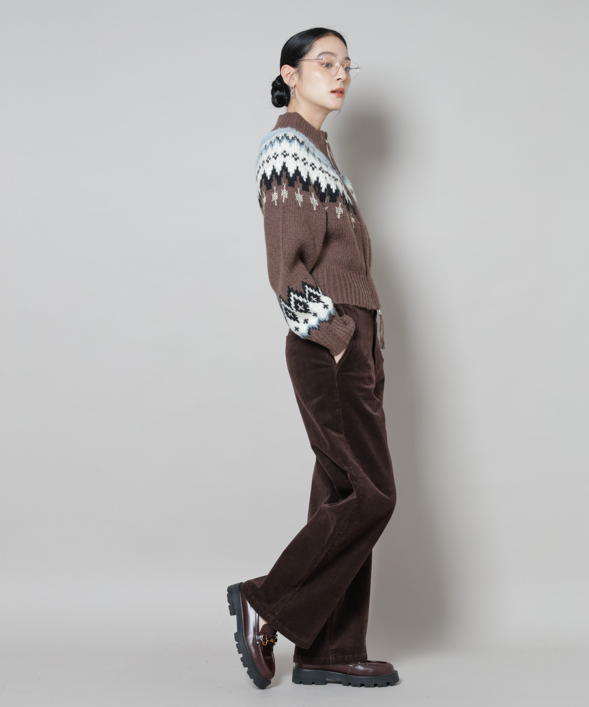 nano･universe「コーデュロイワイドパンツ」|チノ|