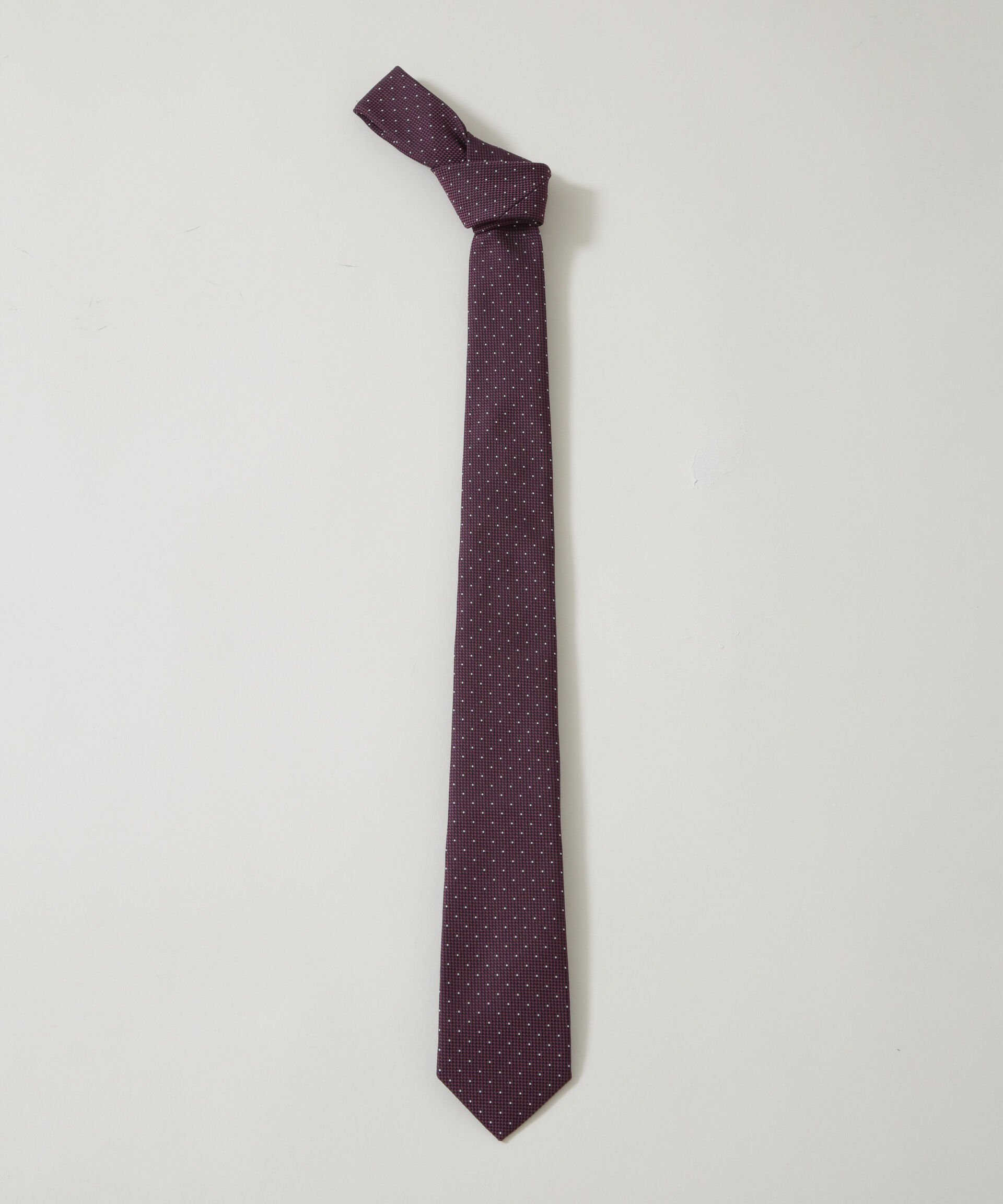 nano･universe「京都西陣ウォッシャブルピンドットネクタイ」|ネクタイ・蝶ネクタイ|ボルドー3
