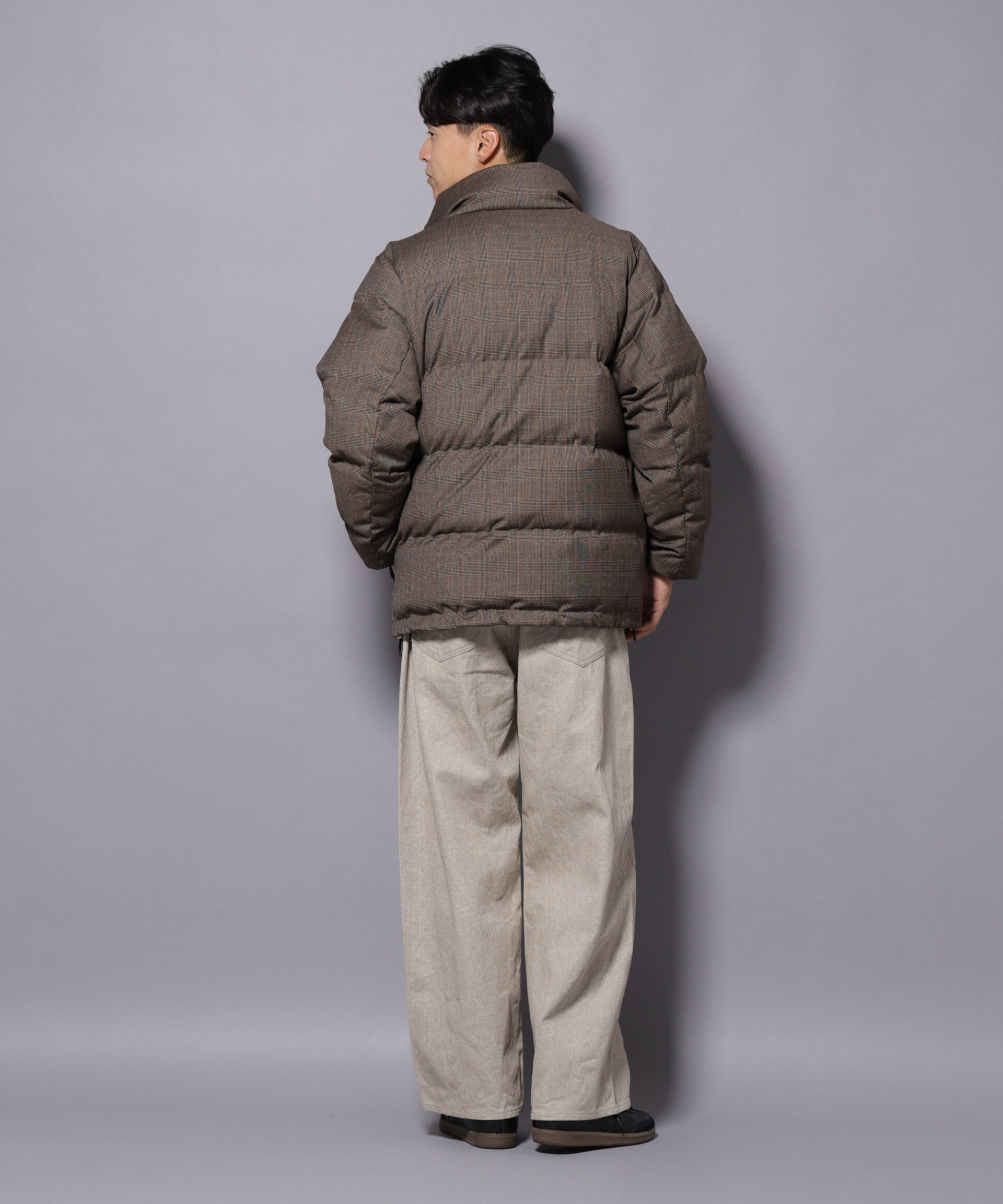 nano･universe「DELEGANTE エアリーサキソニー／グレンチェックTAIONダウンジャケット」|ダウン|