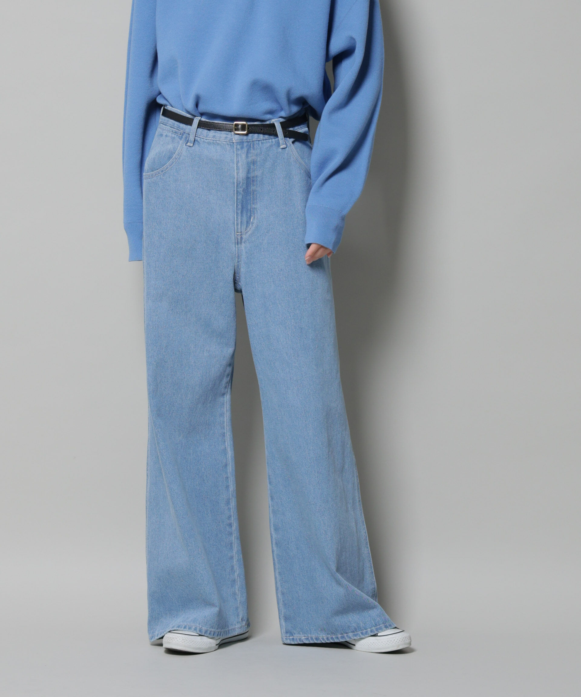 nano･universe「ワイドデニムパンツ」|チノ|