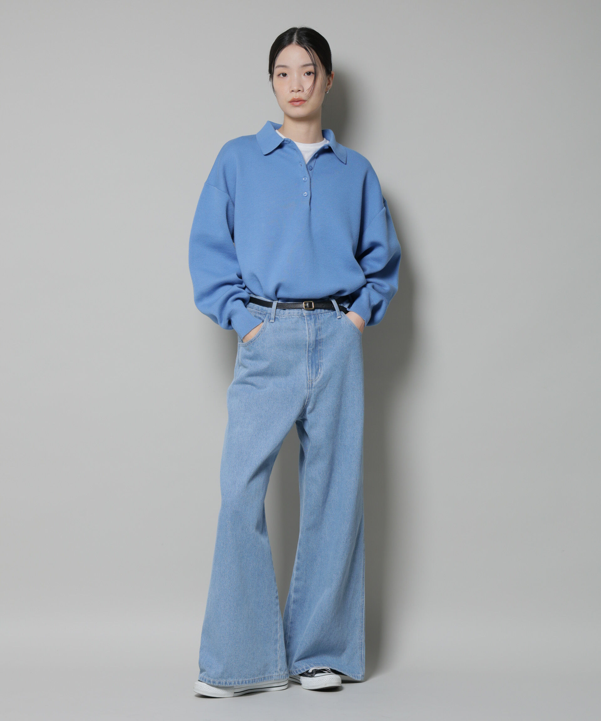 nano･universe「ワイドデニムパンツ」|チノ|