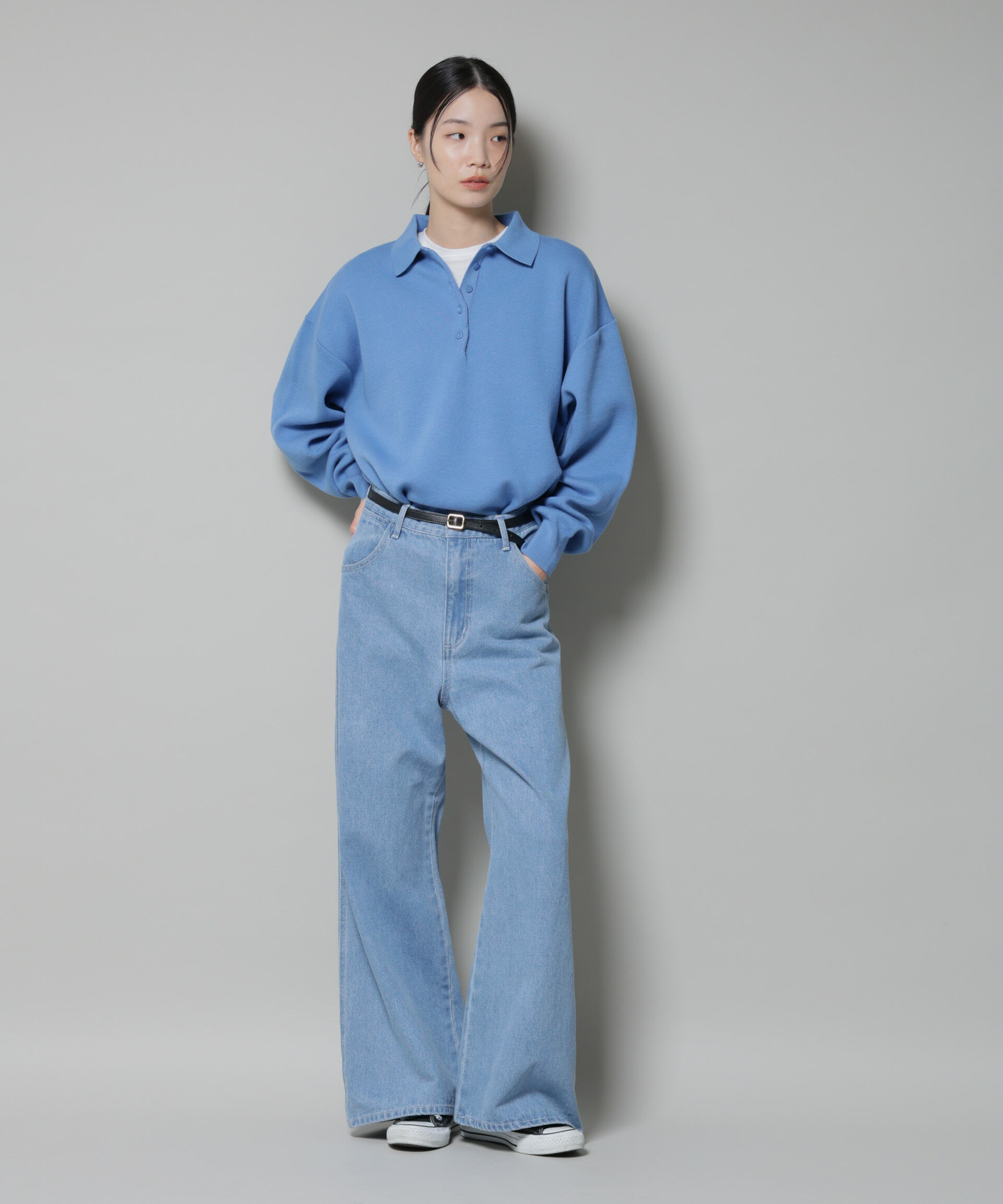 nano･universe「ワイドデニムパンツ」|チノ|