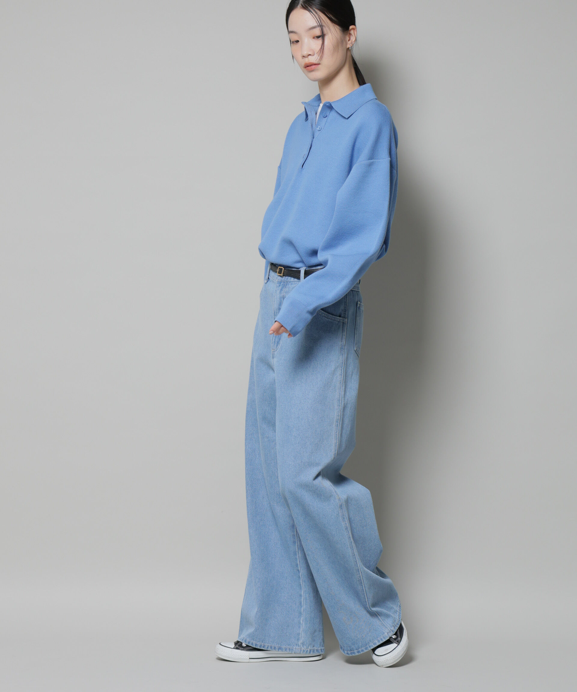 nano･universe「ワイドデニムパンツ」|チノ|