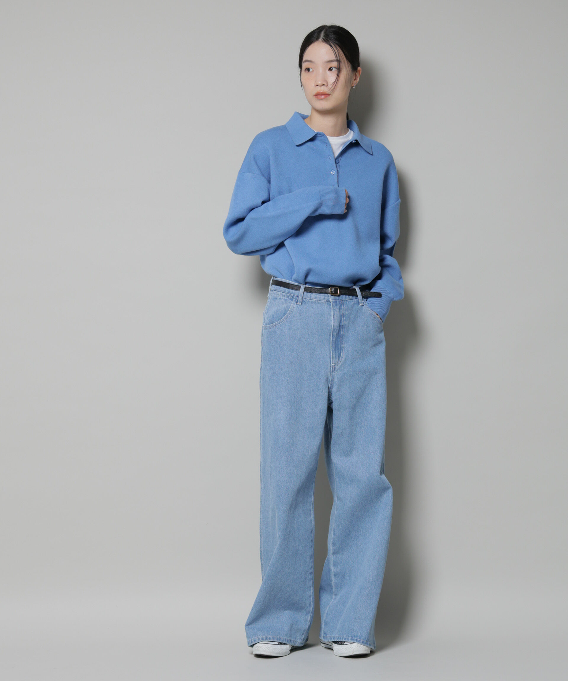 nano･universe「ワイドデニムパンツ」|チノ|