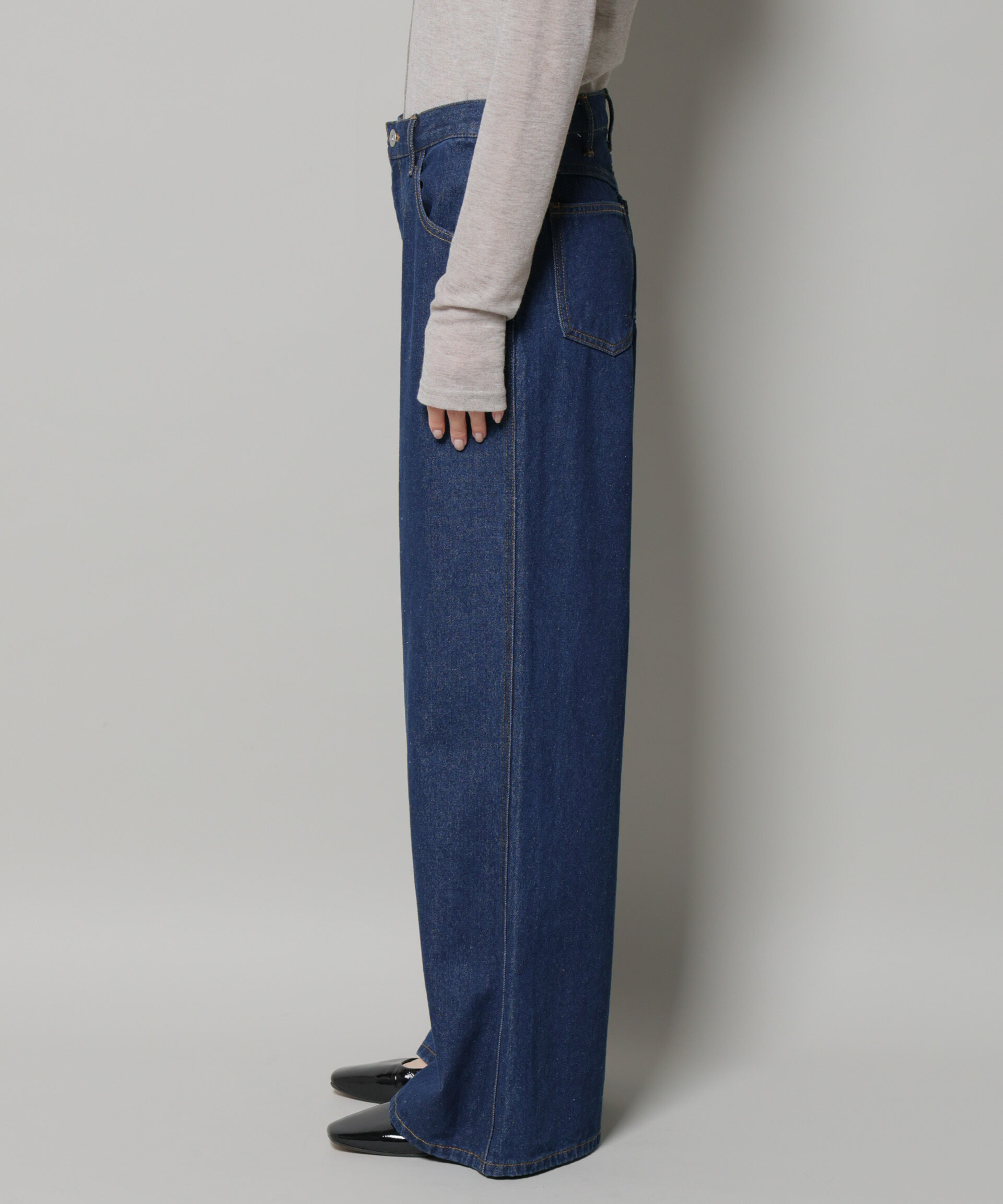 nano･universe「ワイドデニムパンツ」|チノ|