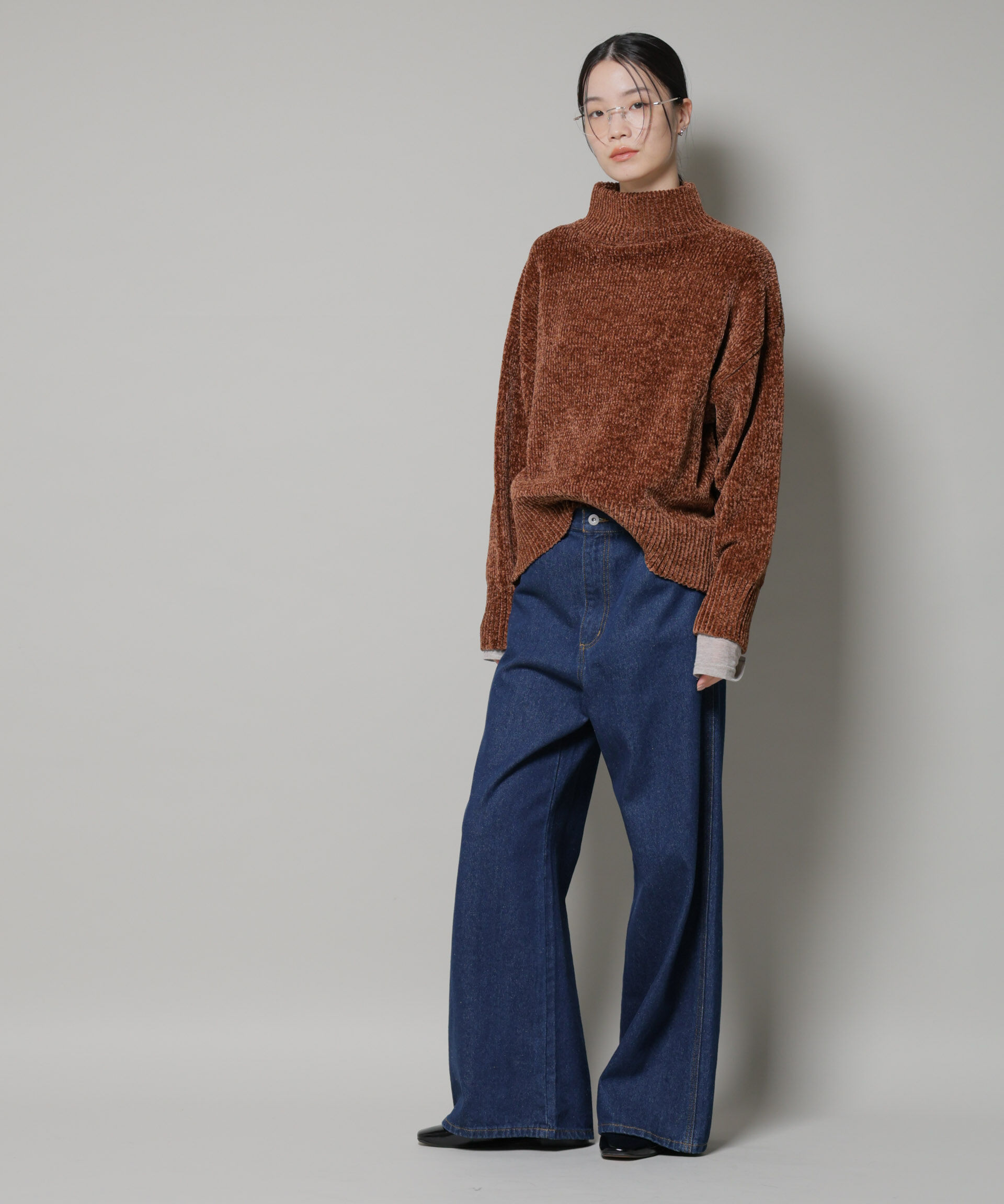 nano･universe「ワイドデニムパンツ」|チノ|