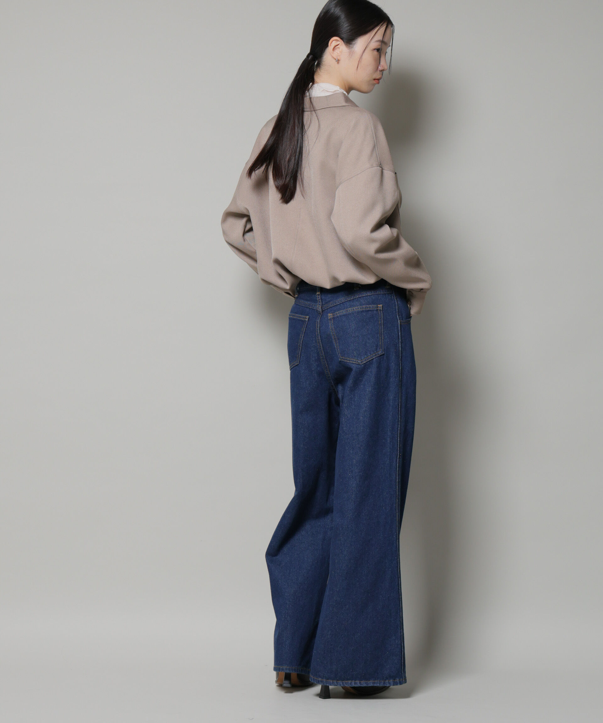 nano･universe「ワイドデニムパンツ」|チノ|