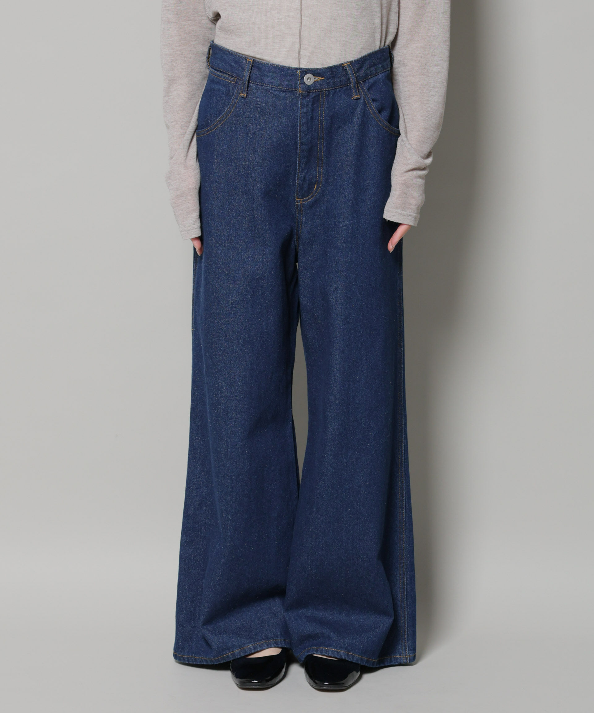 nano･universe「ワイドデニムパンツ」|チノ|