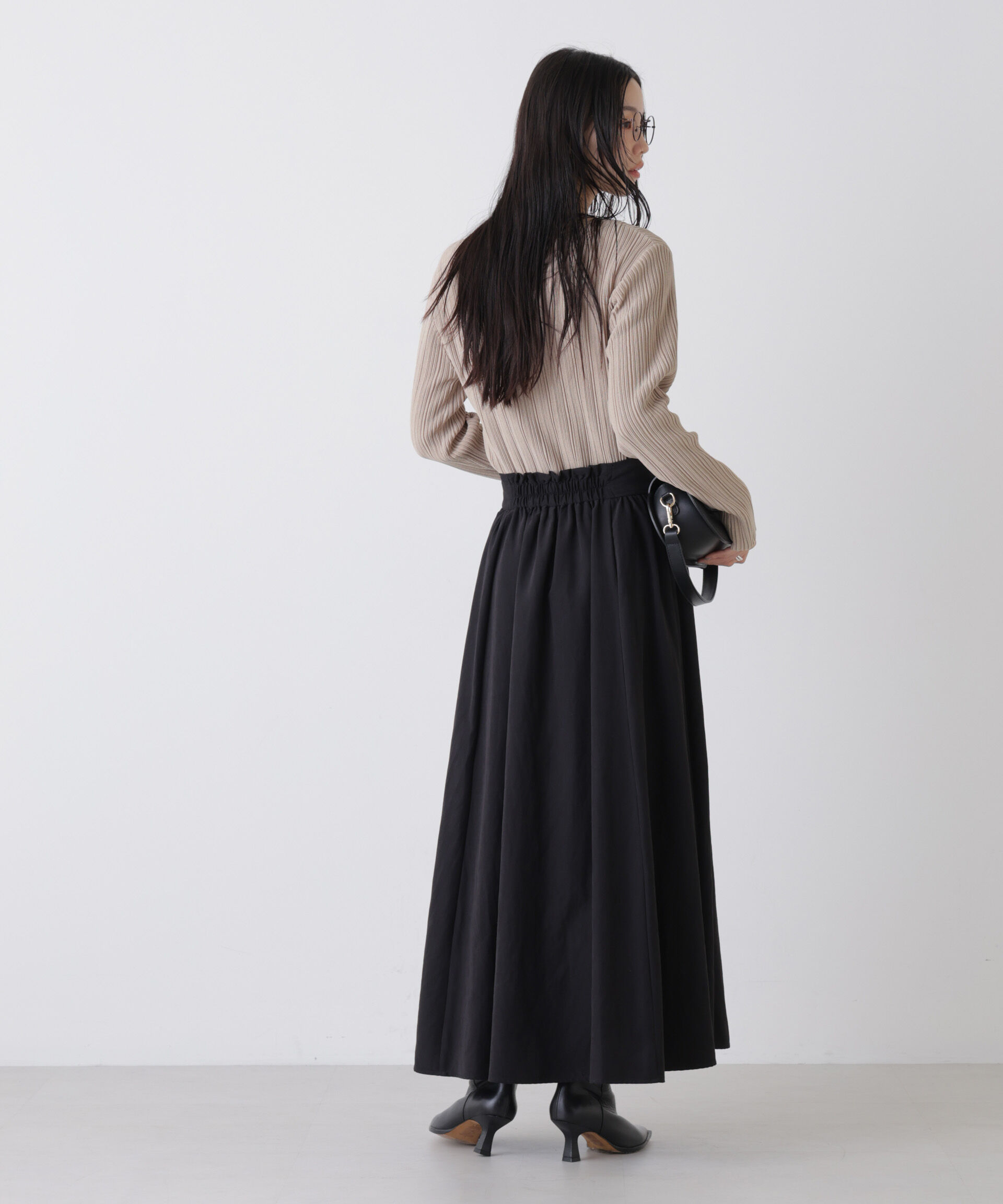 nano･universe「プリーツニットボートネックトップス(セットアップ可)」|ニット・セーター|