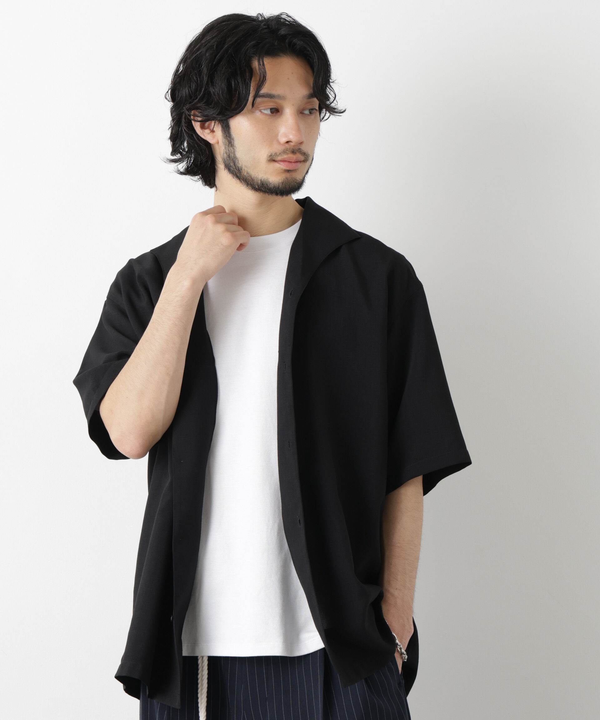 nano･universe「「メランジドライ」イタリアンカラーシャツ(セットアップ可)」|シャツ・ブラウス|