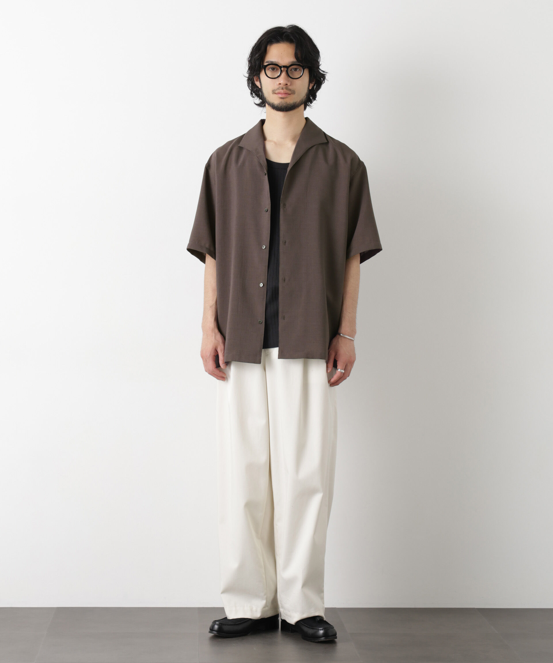 nano･universe「「メランジドライ」イタリアンカラーシャツ(セットアップ可)」|シャツ・ブラウス|