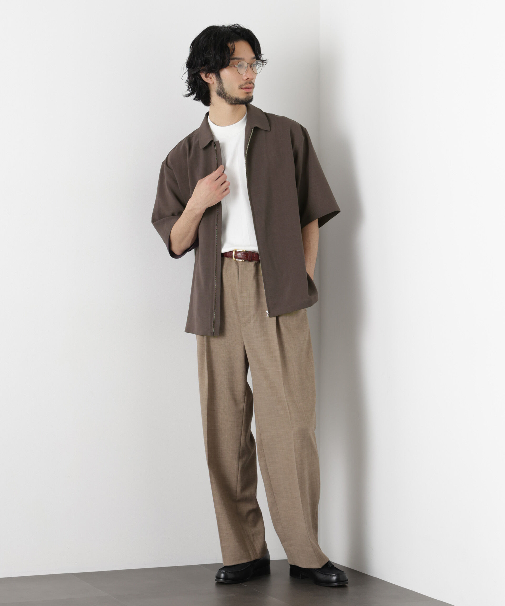 nano･universe「「メランジドライ」ZIPシャツブルゾン(セットアップ可)」|シャツ・ブラウス|