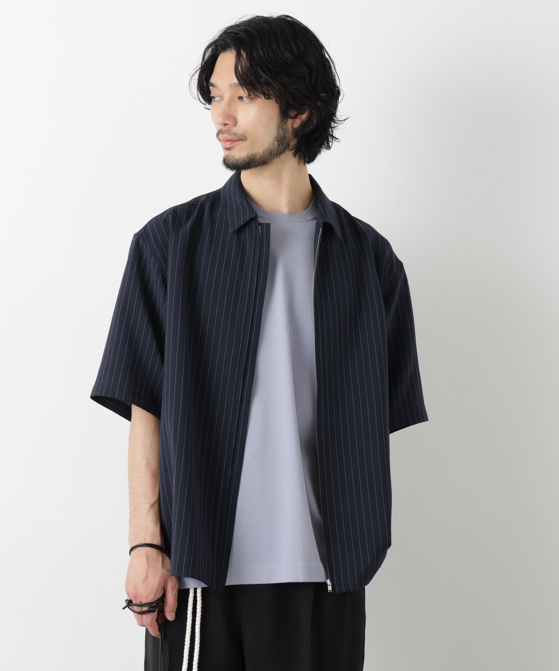 nano･universe「「メランジドライ」ZIPシャツブルゾン(セットアップ可)」|シャツ・ブラウス|