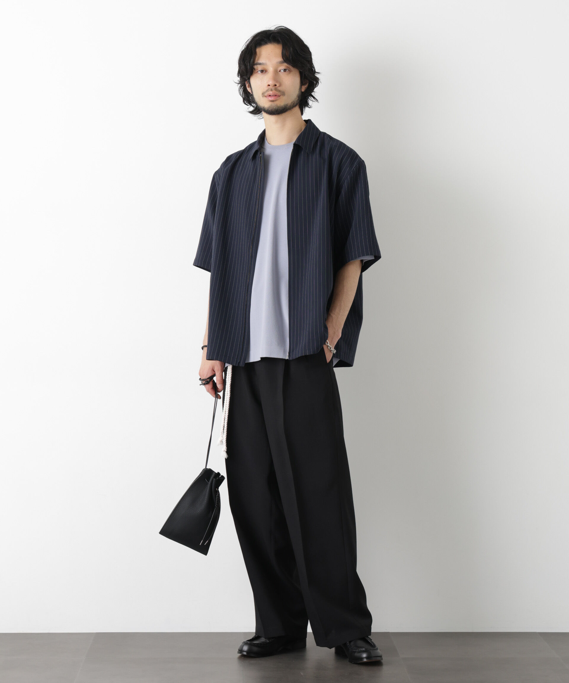 nano･universe「「メランジドライ」ZIPシャツブルゾン(セットアップ可)」|シャツ・ブラウス|