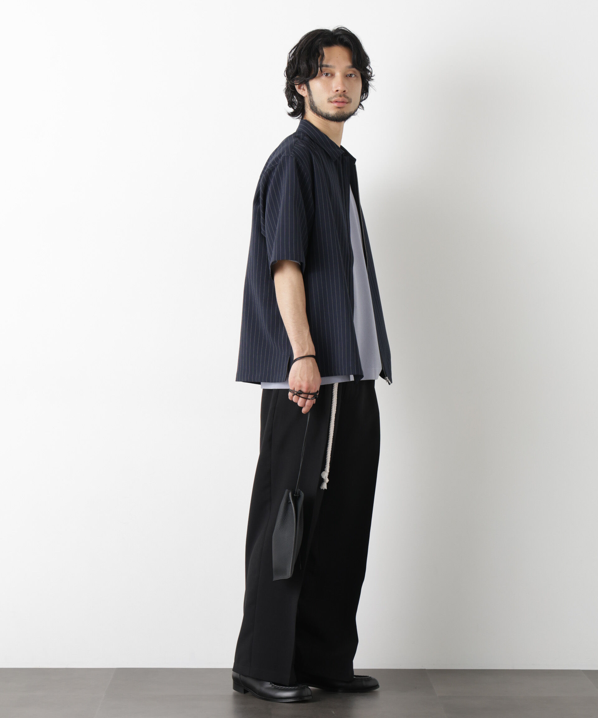 nano･universe「「メランジドライ」ワイドスラックス(セットアップ可)」|チノ|