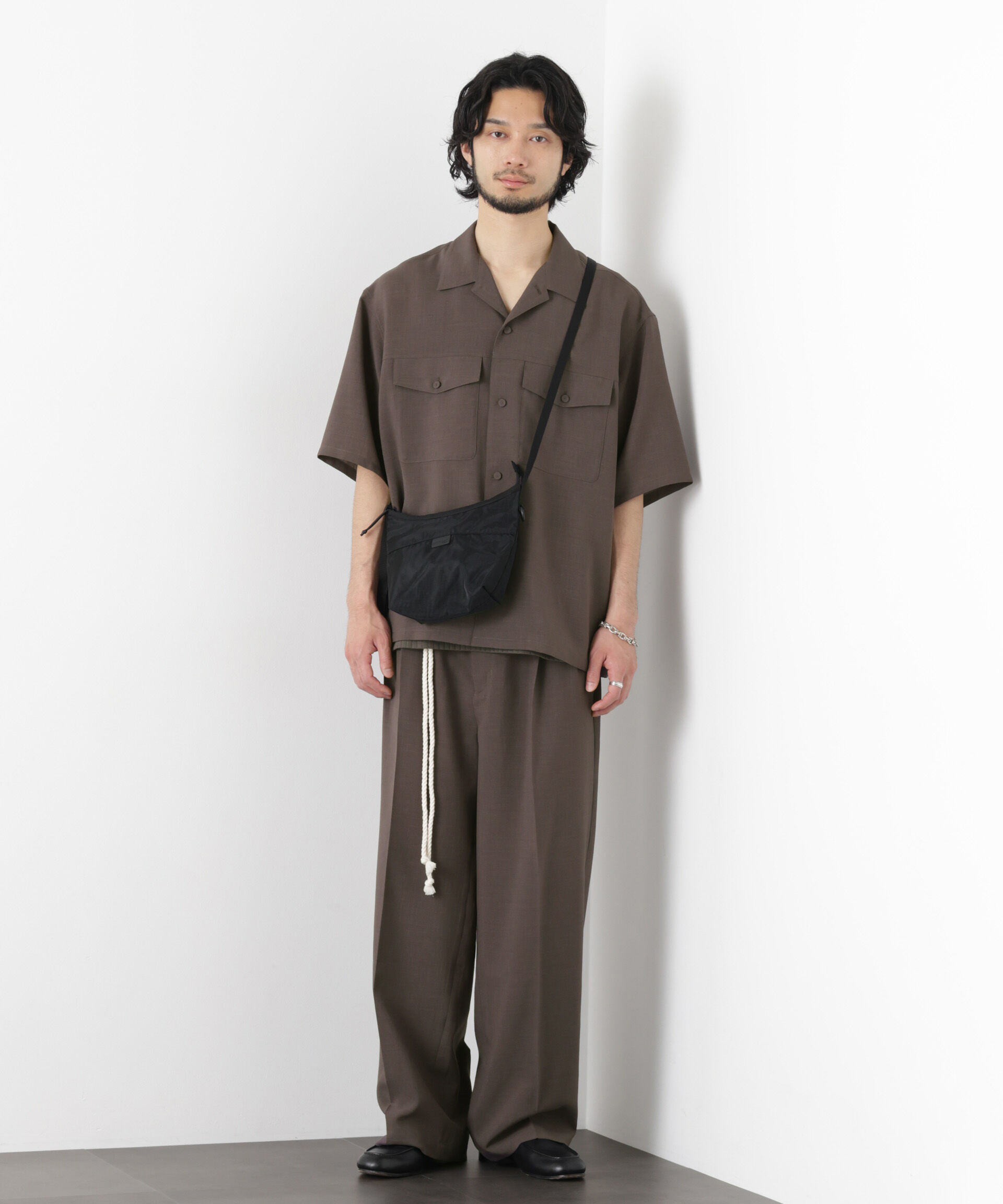 nano･universe「「メランジドライ」ワイドスラックス(セットアップ可)」|チノ|