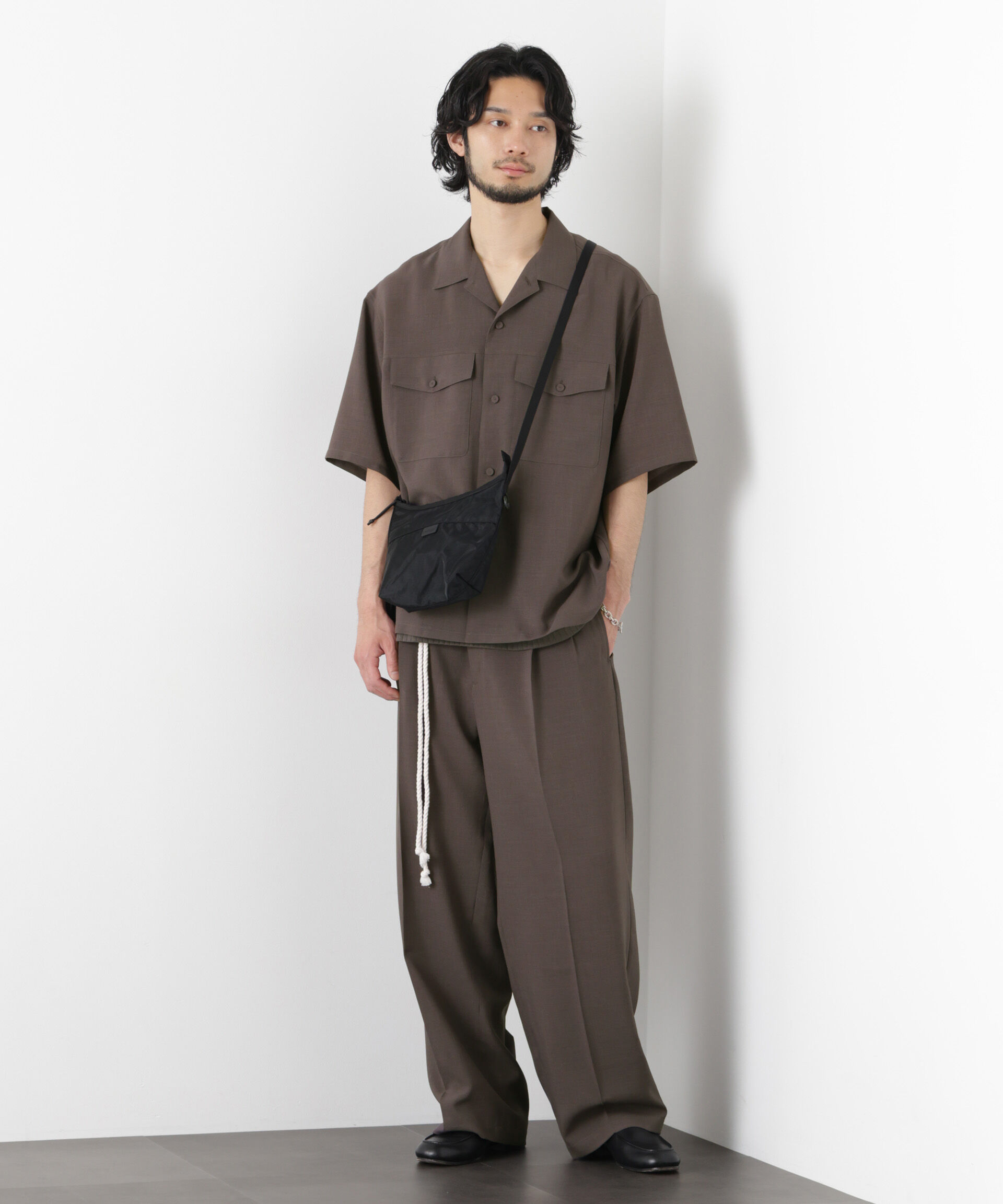 nano･universe「「メランジドライ」ワイドスラックス(セットアップ可)」|チノ|