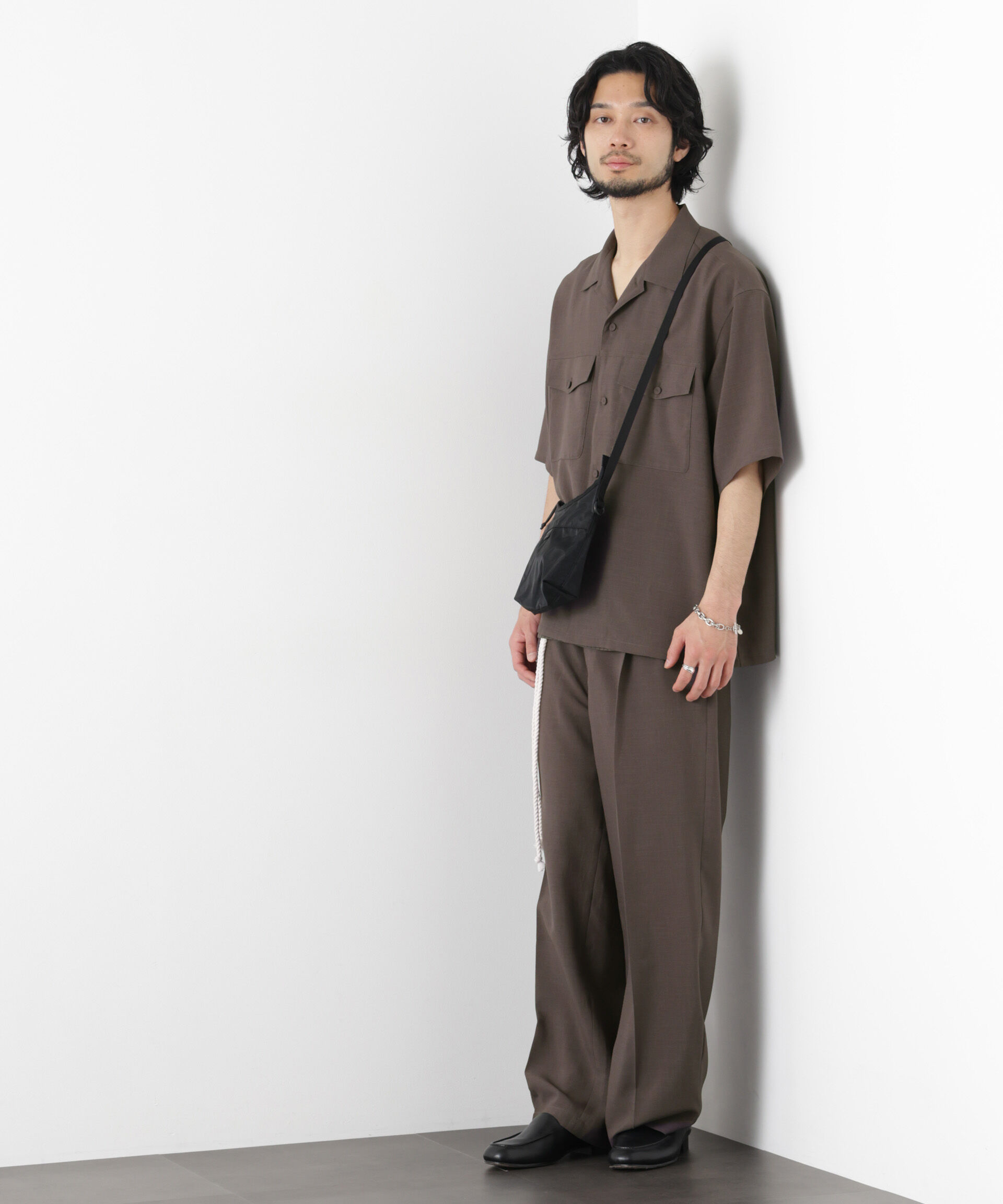 nano･universe「「メランジドライ」ワイドスラックス(セットアップ可)」|チノ|