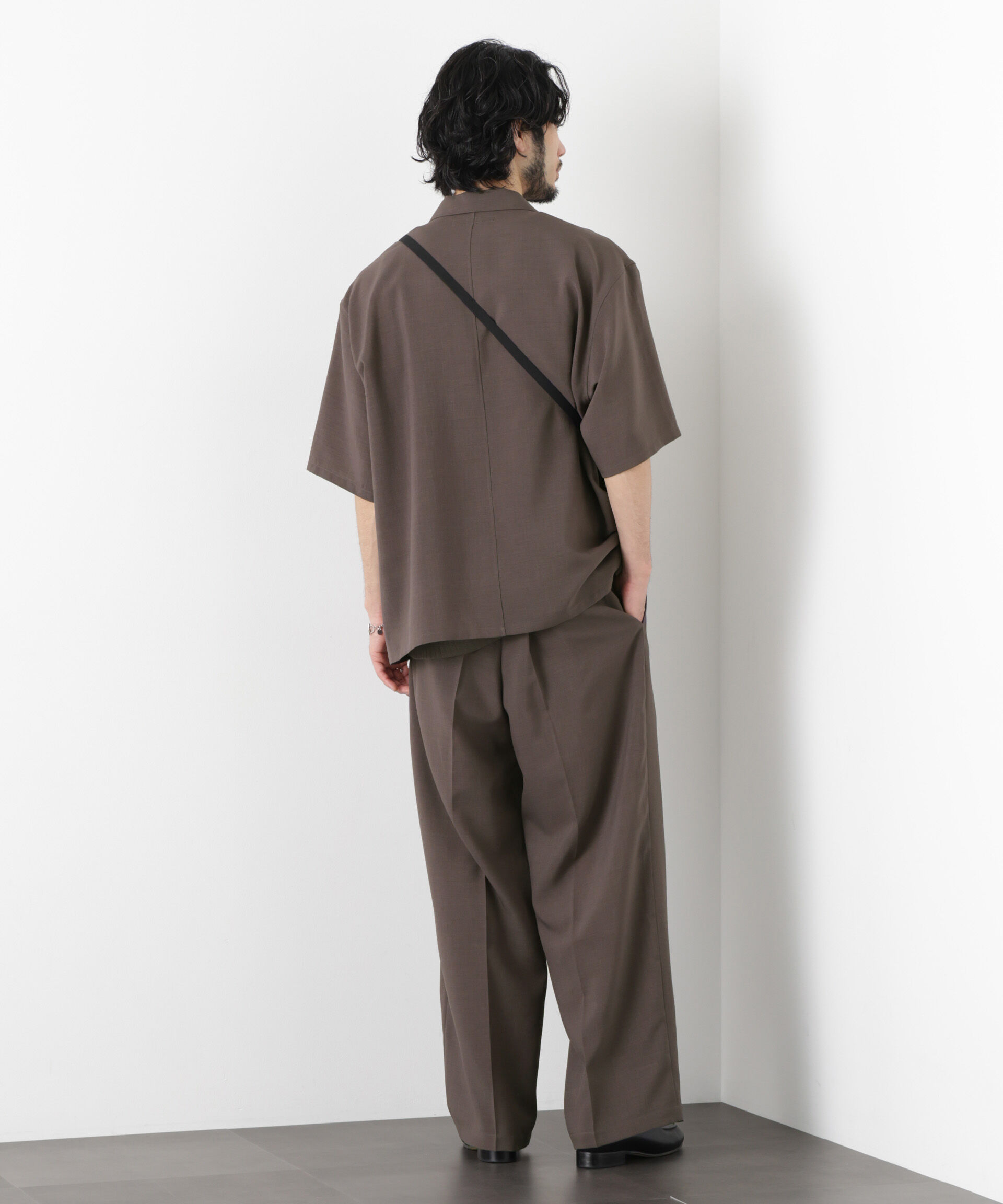 nano･universe「「メランジドライ」ワイドスラックス(セットアップ可)」|チノ|