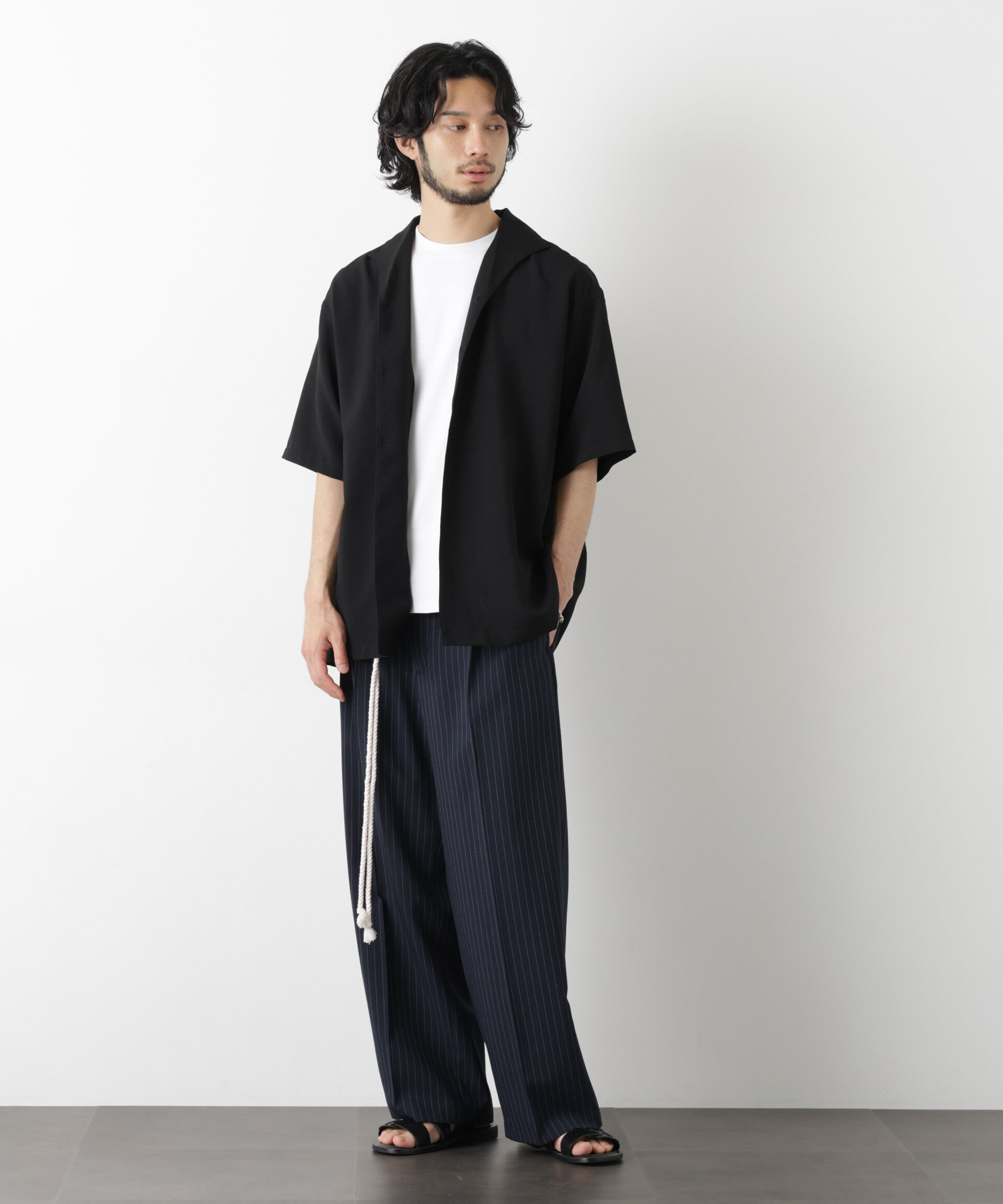 nano･universe「「メランジドライ」ワイドスラックス(セットアップ可)」|チノ|