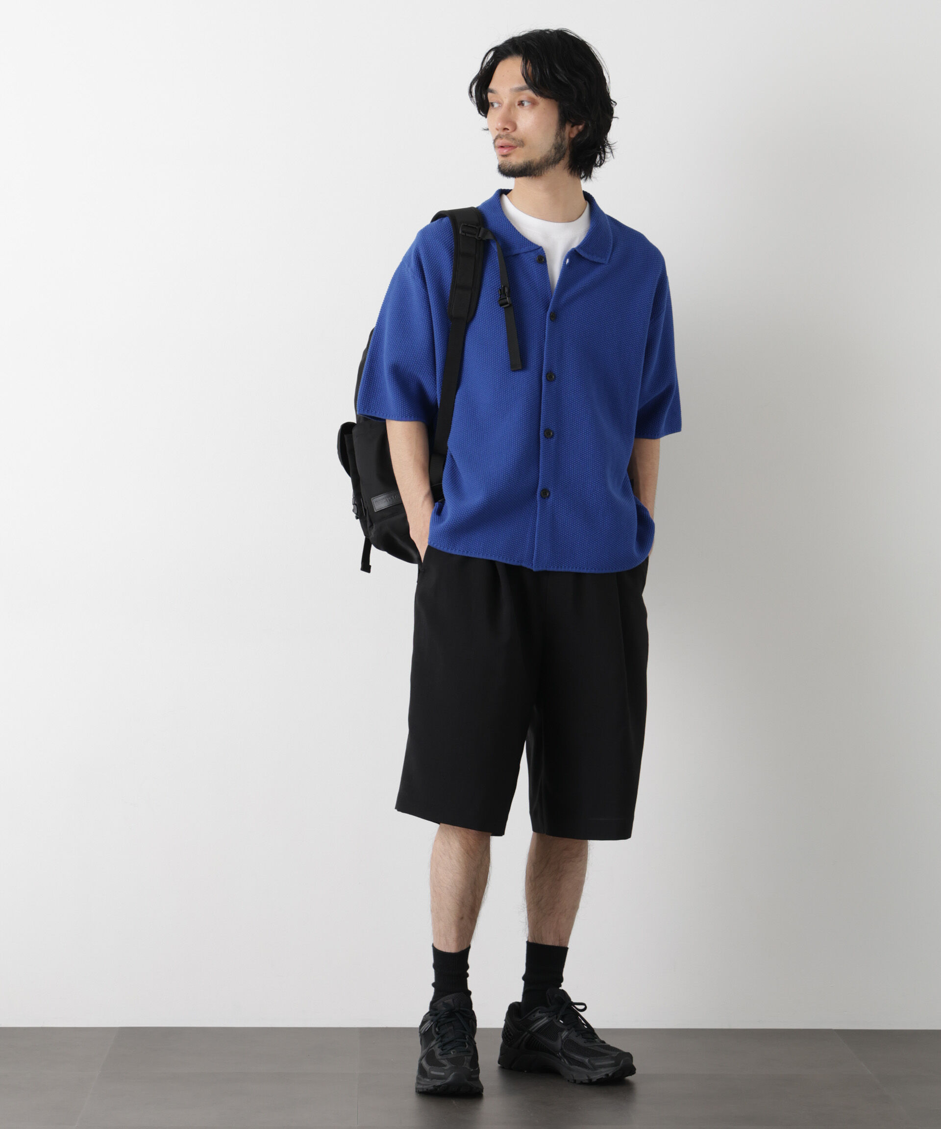 nano･universe「「メランジドライ」バギーイージーハーフショーツ(セットアップ可)」|チノ|