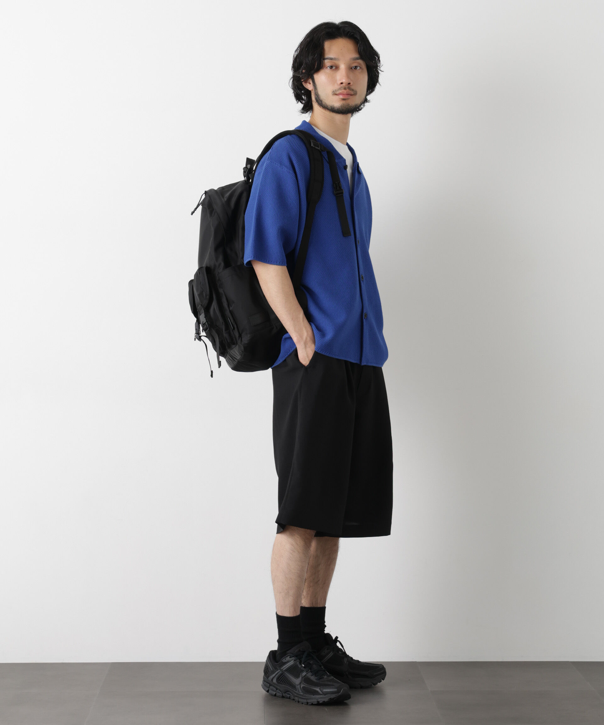 nano･universe「「メランジドライ」バギーイージーハーフショーツ(セットアップ可)」|チノ|