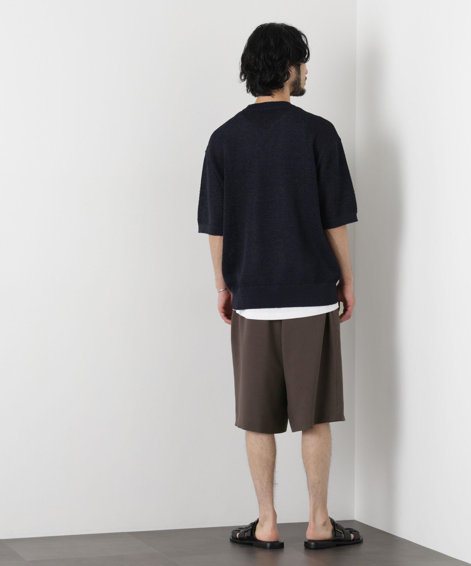 nano･universe「「メランジドライ」バギーイージーハーフショーツ(セットアップ可)」|チノ|