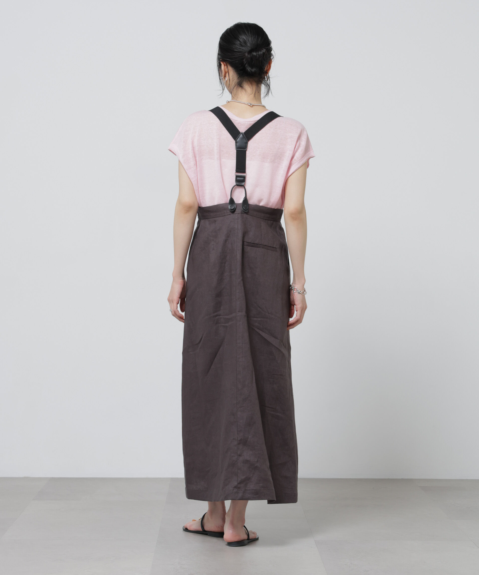 nano･universe「European Flax サスペンダー付きスカート(セットアップ可)」|スカート|
