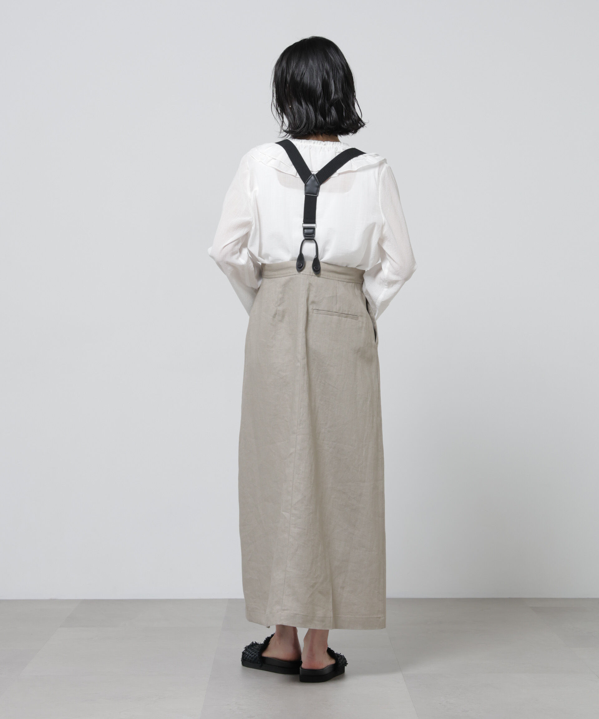 nano･universe「European Flax サスペンダー付きスカート(セットアップ可)」|スカート|