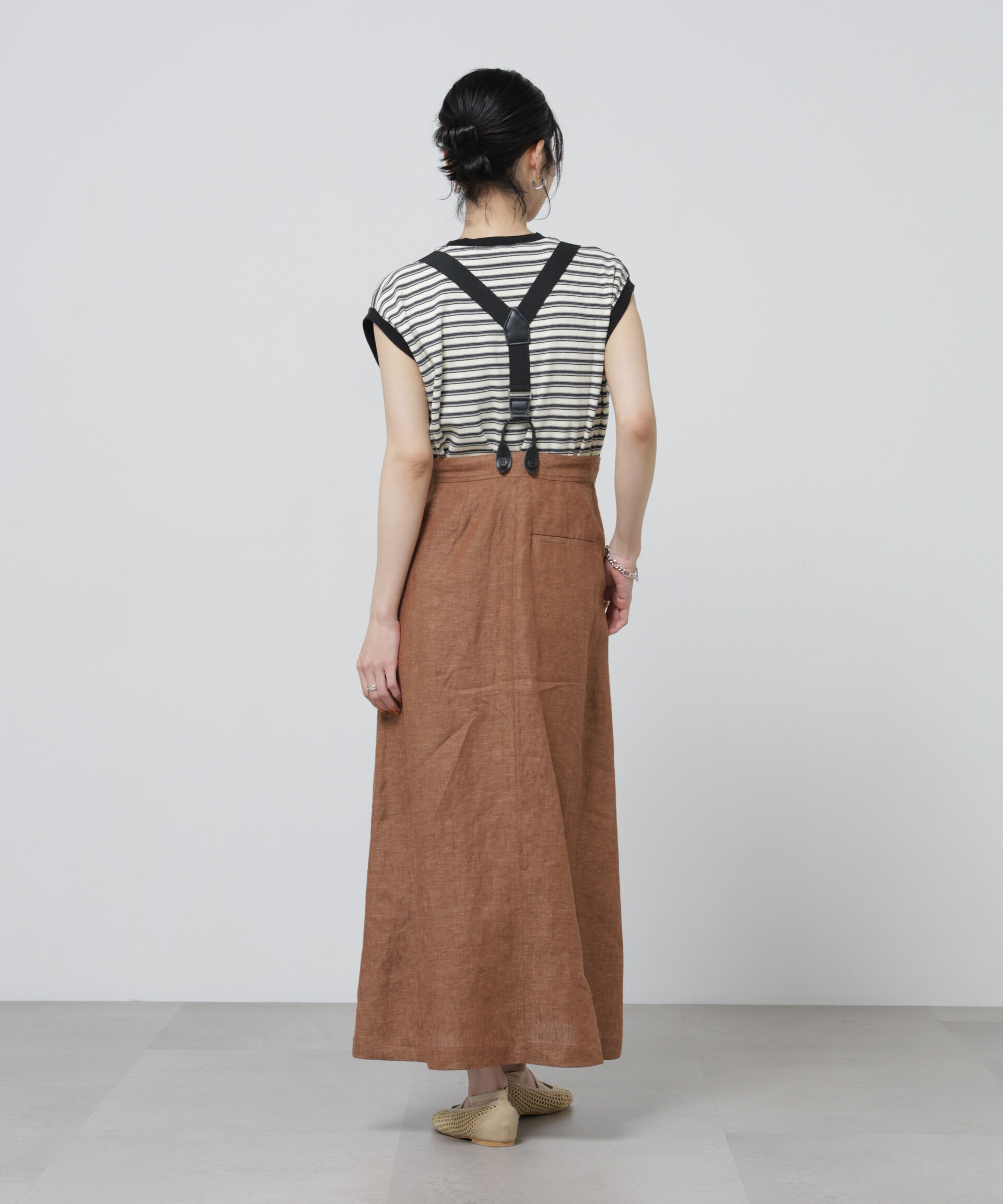 nano･universe「European Flax サスペンダー付きスカート(セットアップ可)」|スカート|
