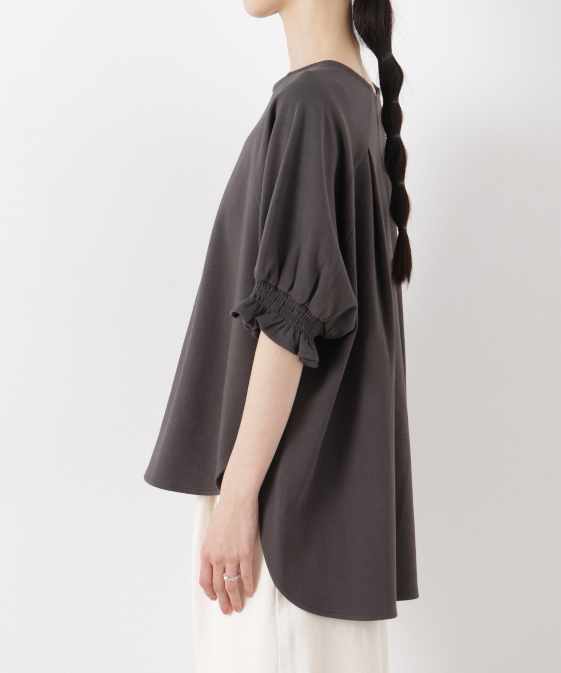 nano･universe「キャンディースリーブポンチカットトップス」|Tシャツ・カットソー|