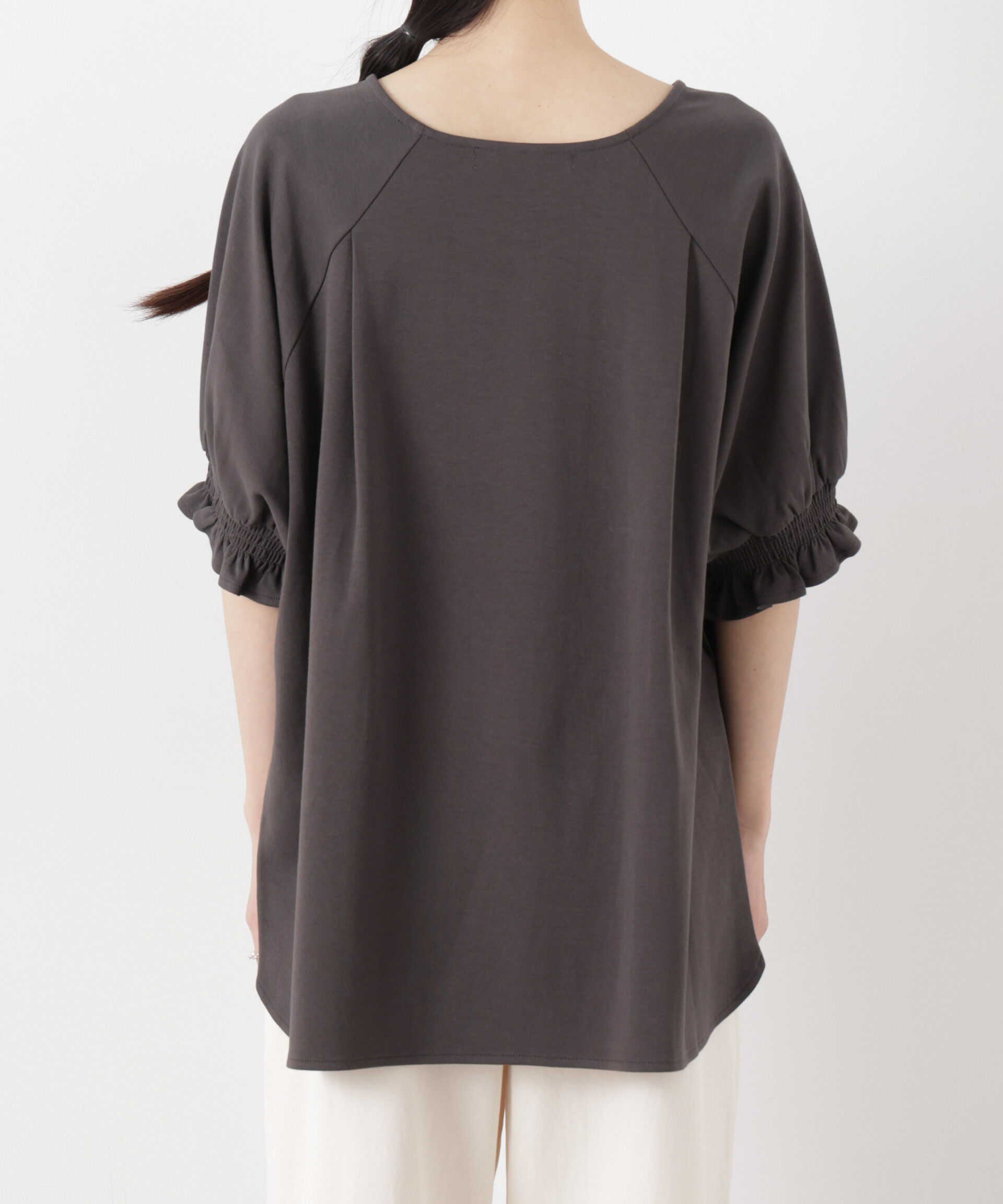 nano･universe「キャンディースリーブポンチカットトップス」|Tシャツ・カットソー|