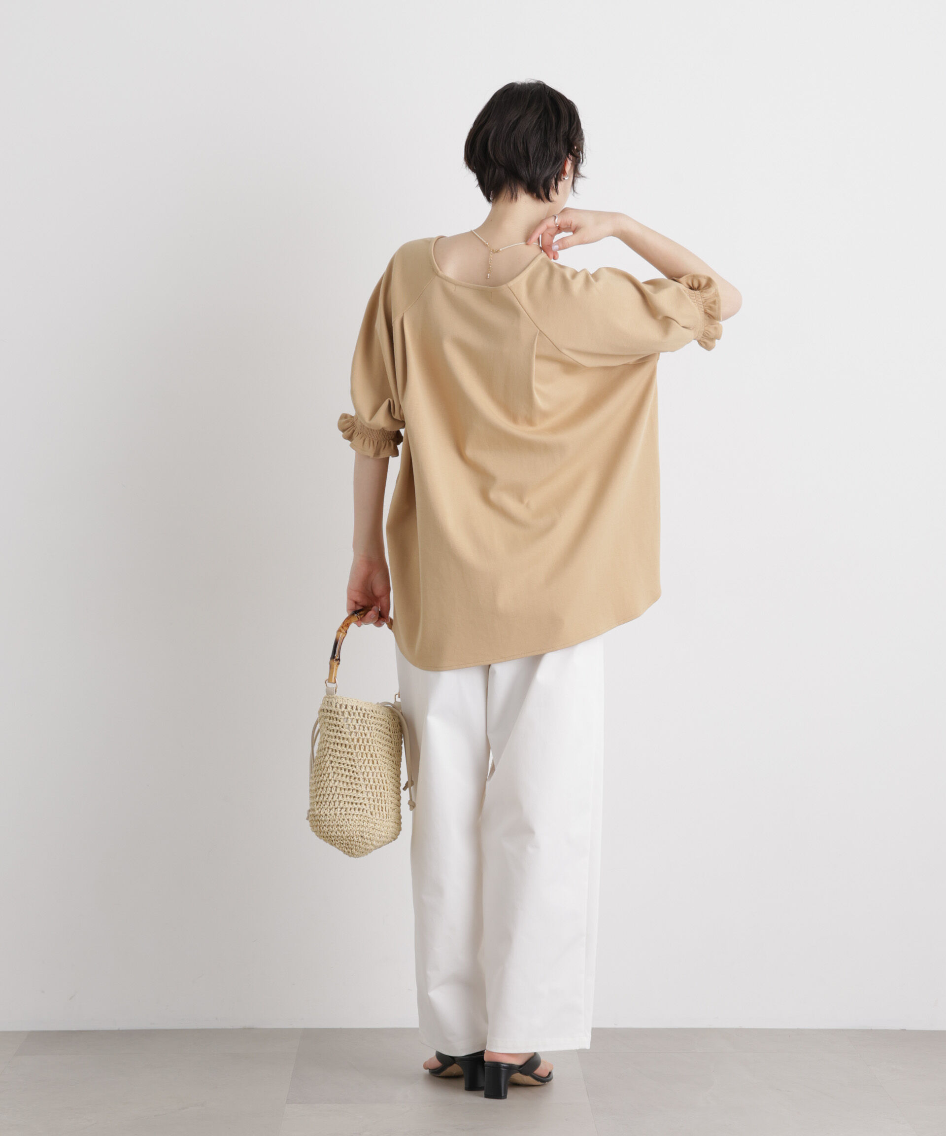 nano･universe「キャンディースリーブポンチカットトップス」|Tシャツ・カットソー|