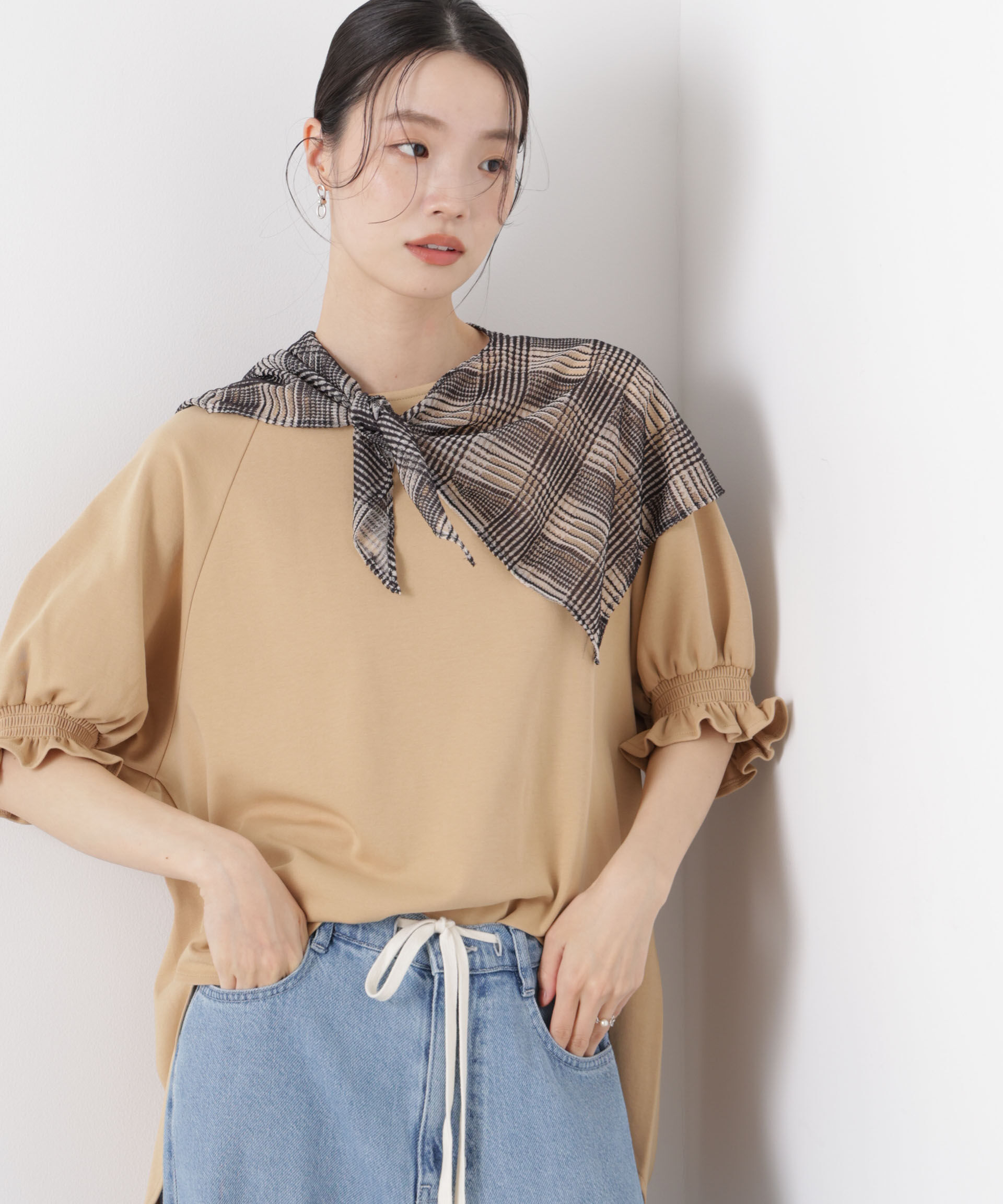 nano･universe「キャンディースリーブポンチカットトップス」|Tシャツ・カットソー|