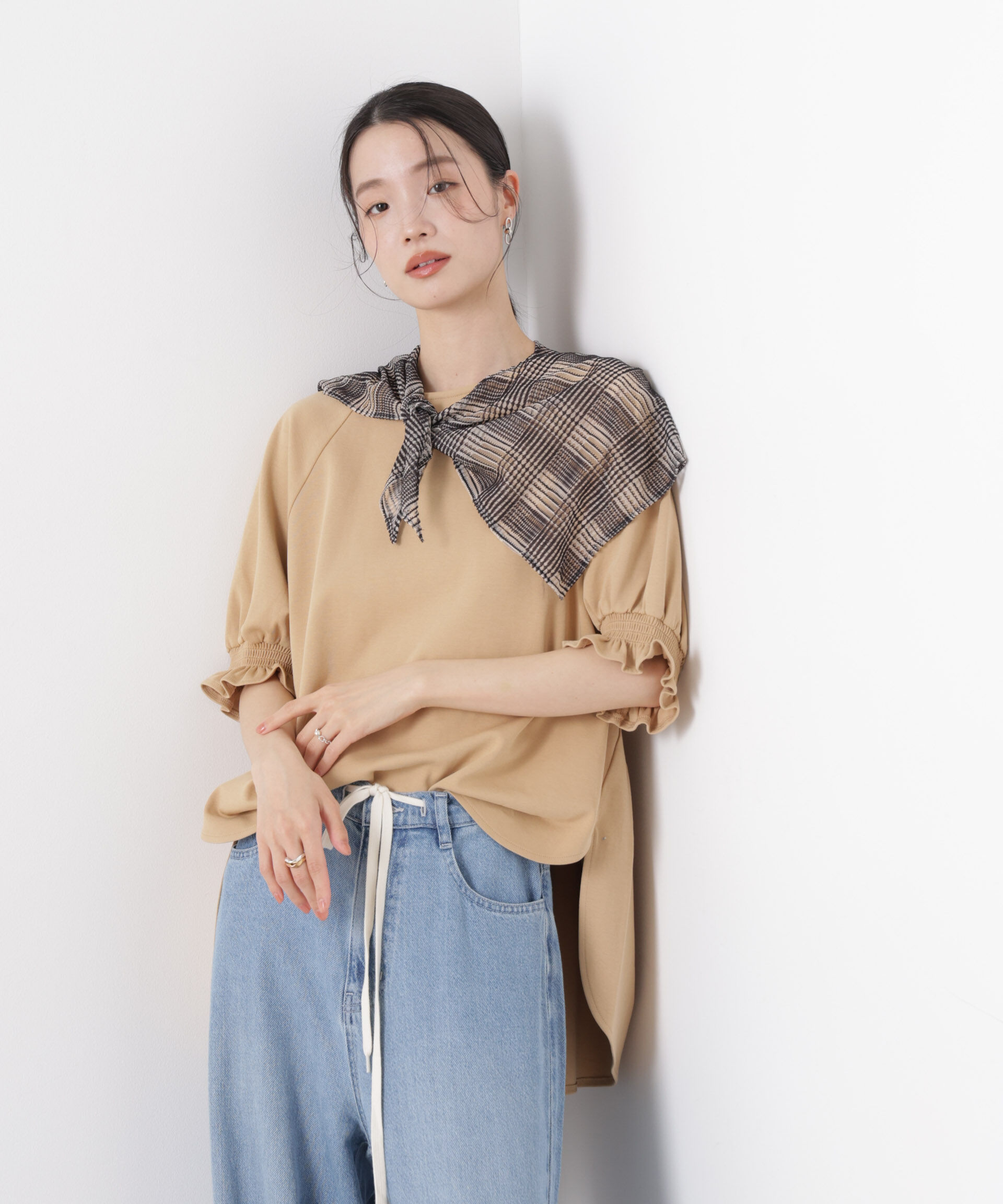 nano･universe「キャンディースリーブポンチカットトップス」|Tシャツ・カットソー|