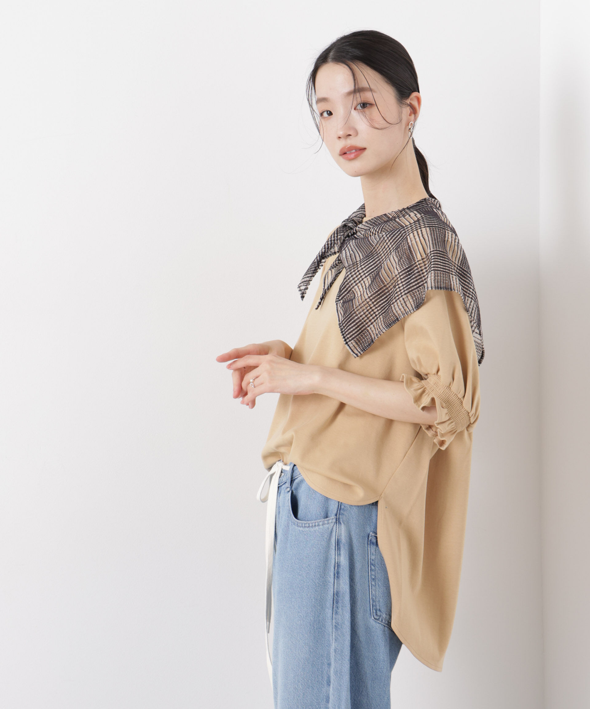 nano･universe「キャンディースリーブポンチカットトップス」|Tシャツ・カットソー|