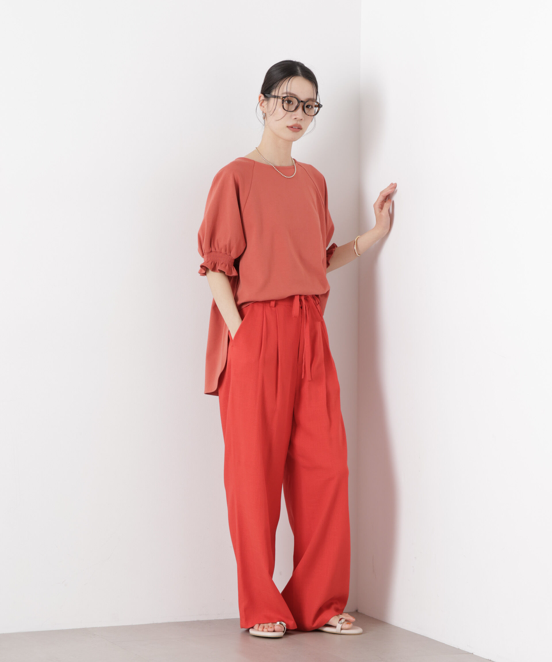 nano･universe「キャンディースリーブポンチカットトップス」|Tシャツ・カットソー|