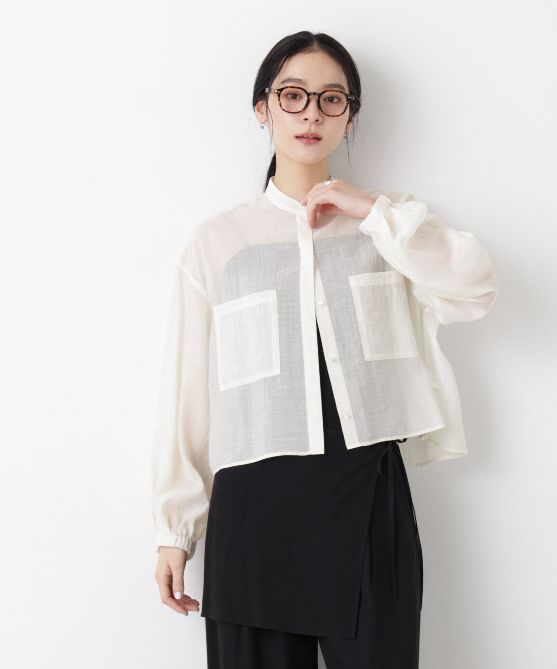 nano･universe「タックスリーブポケットシアーショートシャツ」|シャツ・ブラウス|