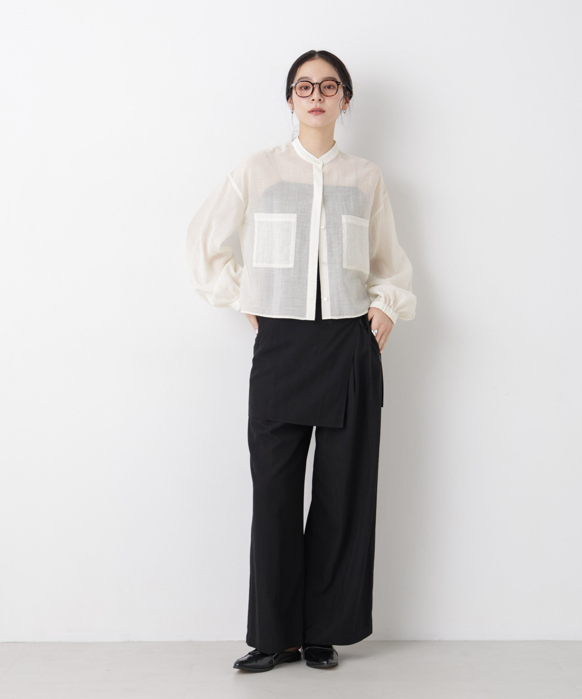 nano･universe「タックスリーブポケットシアーショートシャツ」|シャツ・ブラウス|