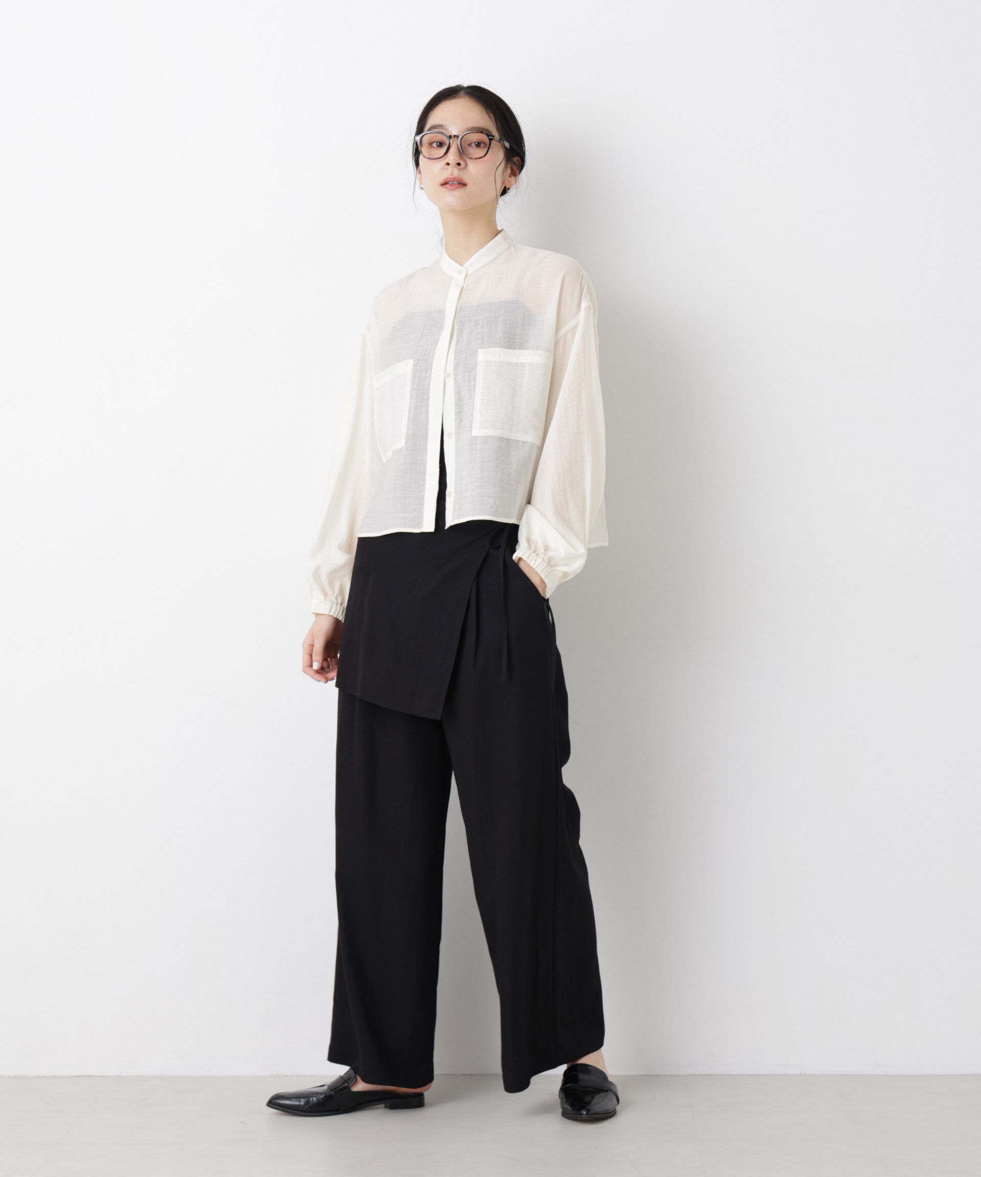 nano･universe「タックスリーブポケットシアーショートシャツ」|シャツ・ブラウス|